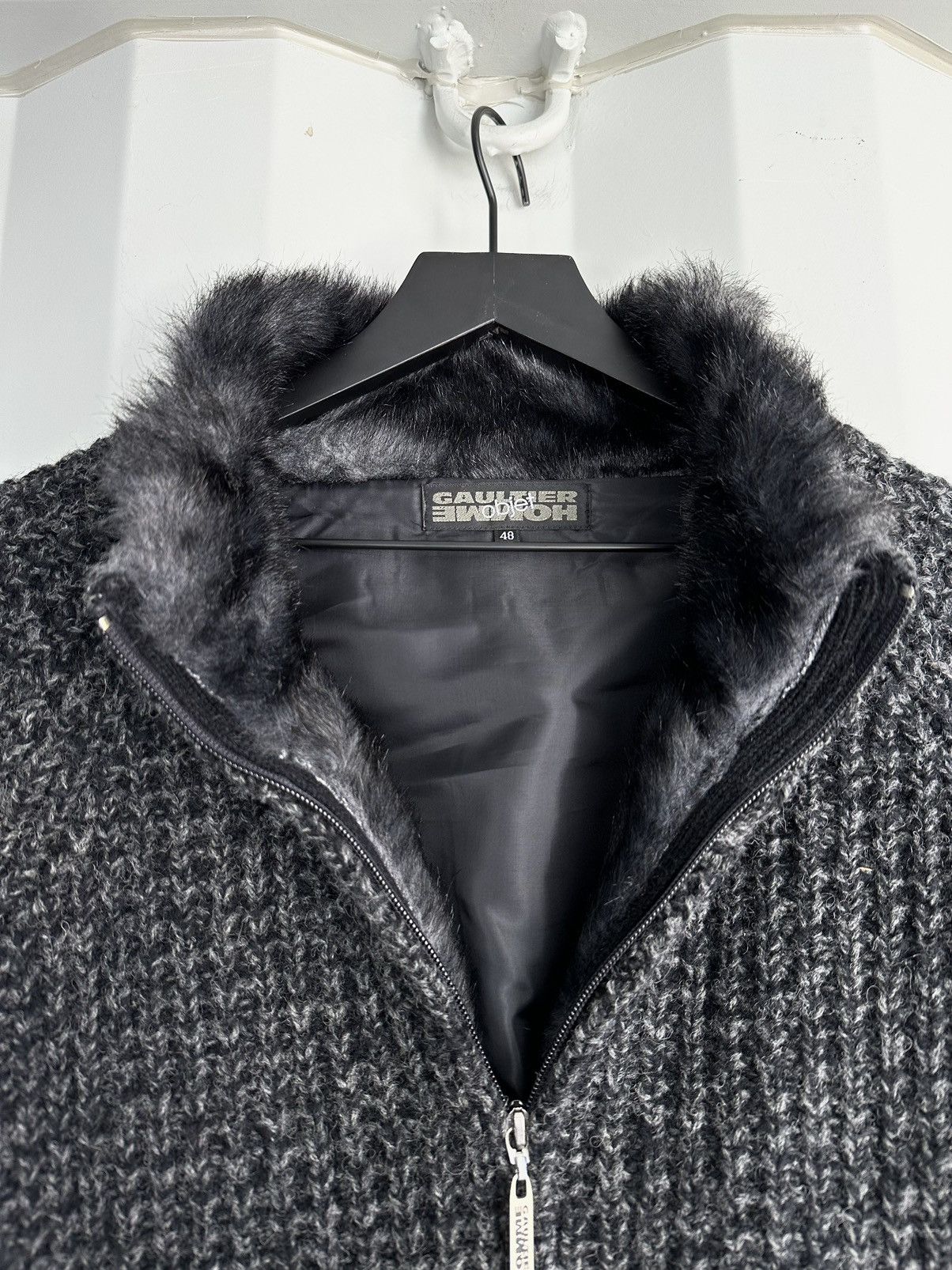 Jean Paul Gaultier Fur Collar Zip Knit Size US M / EU 48-50 / 2 - 5 Thumbnail