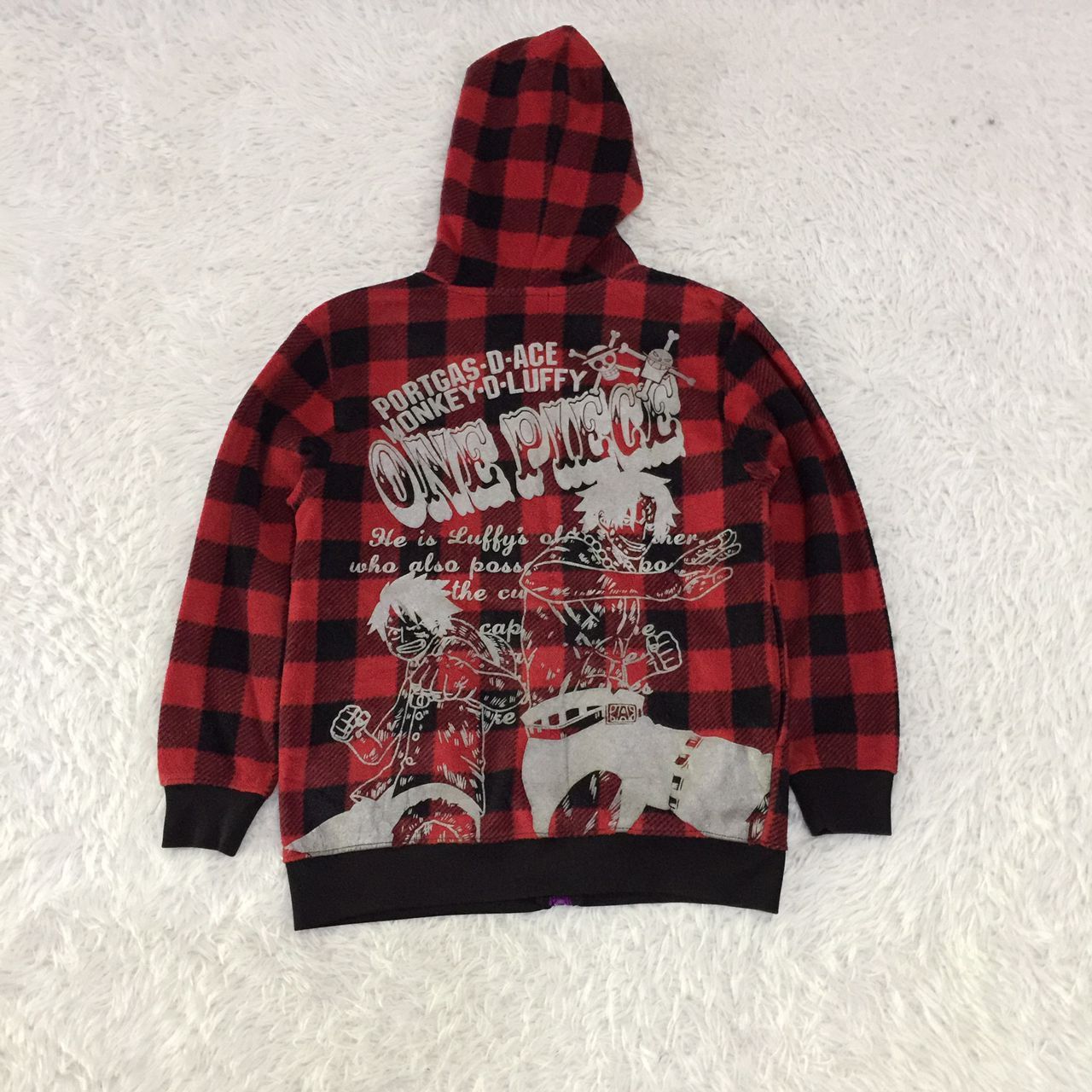 Anime one piece zipper hooded sweater jacket