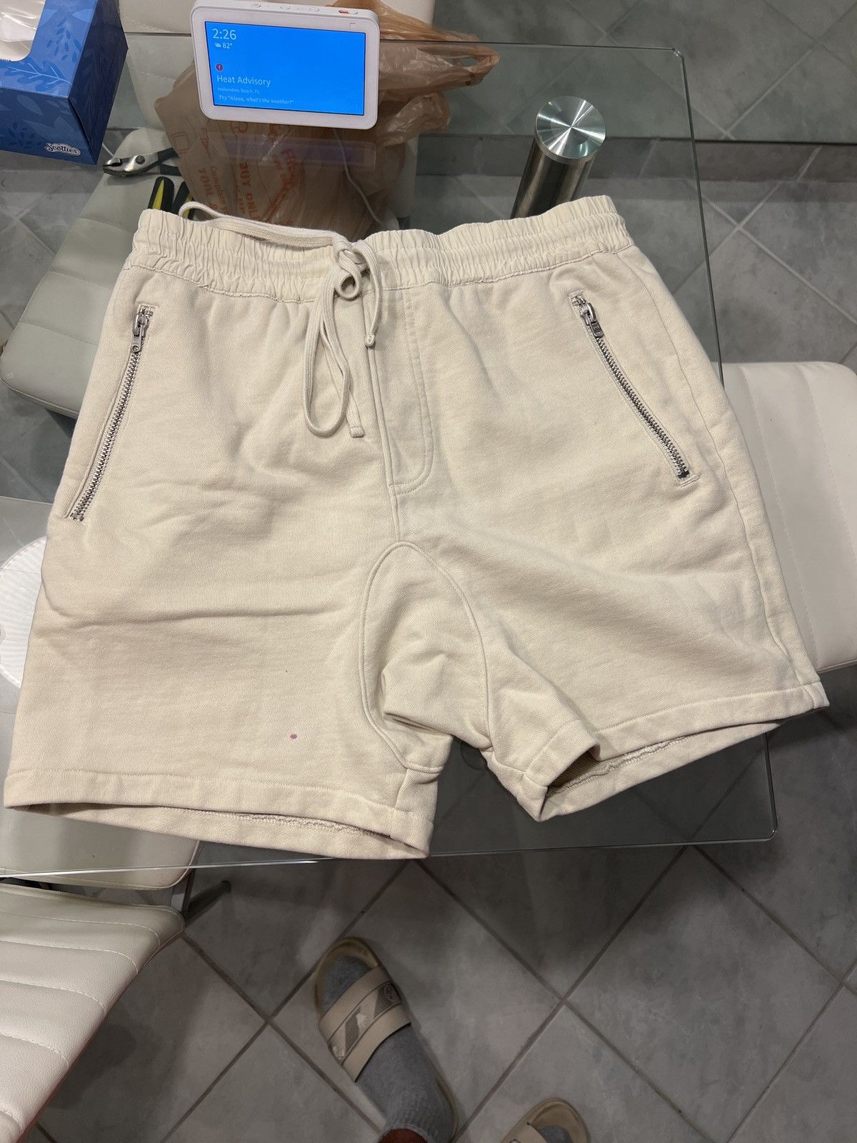 image of Fog x Pacsun Fear Of God X Pacsun Drawstring Shorts In Beige (Medium), Men's (Size 32)