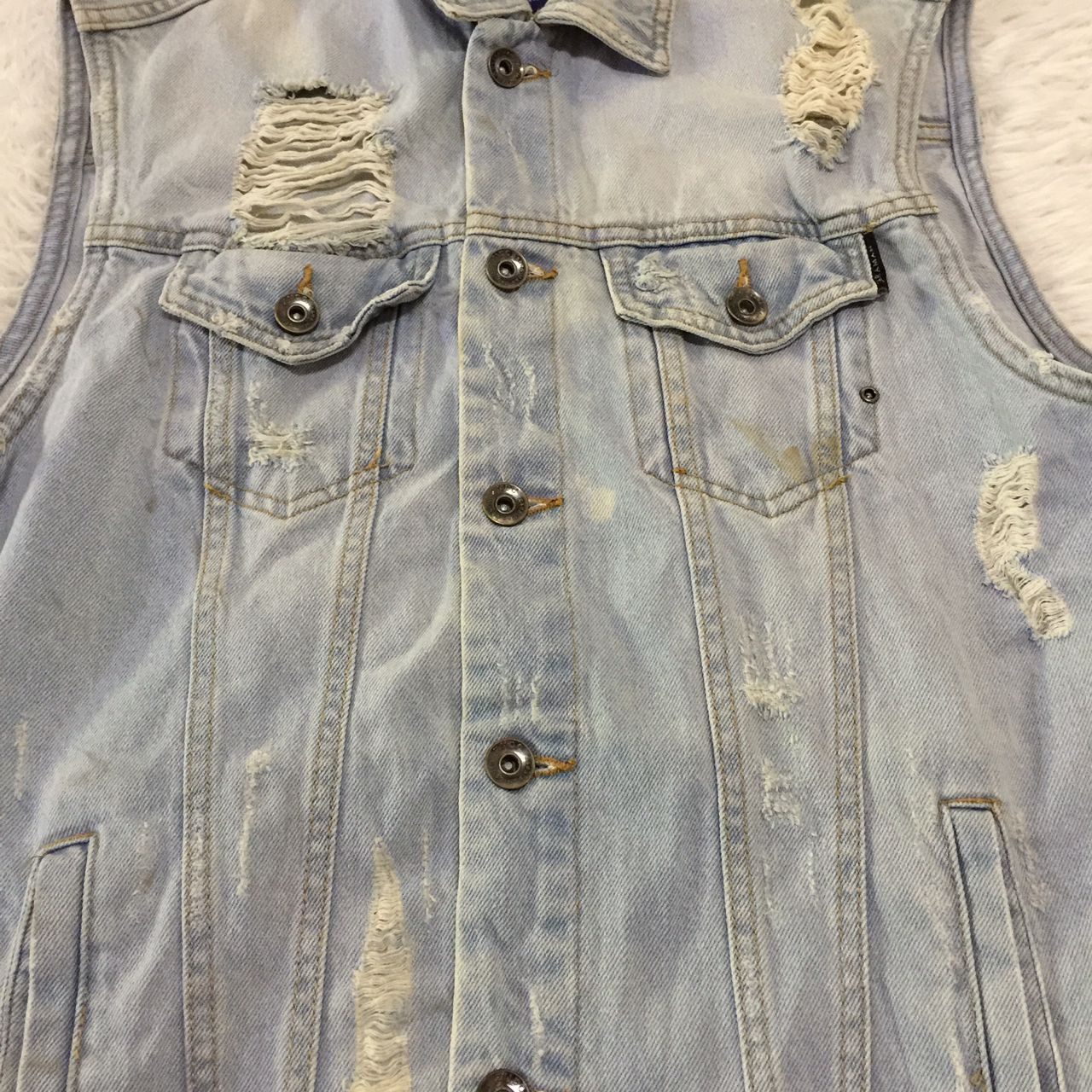 Zara Distressed zara man denim vest Size US M / EU 48-50 / 2 - 9 Thumbnail