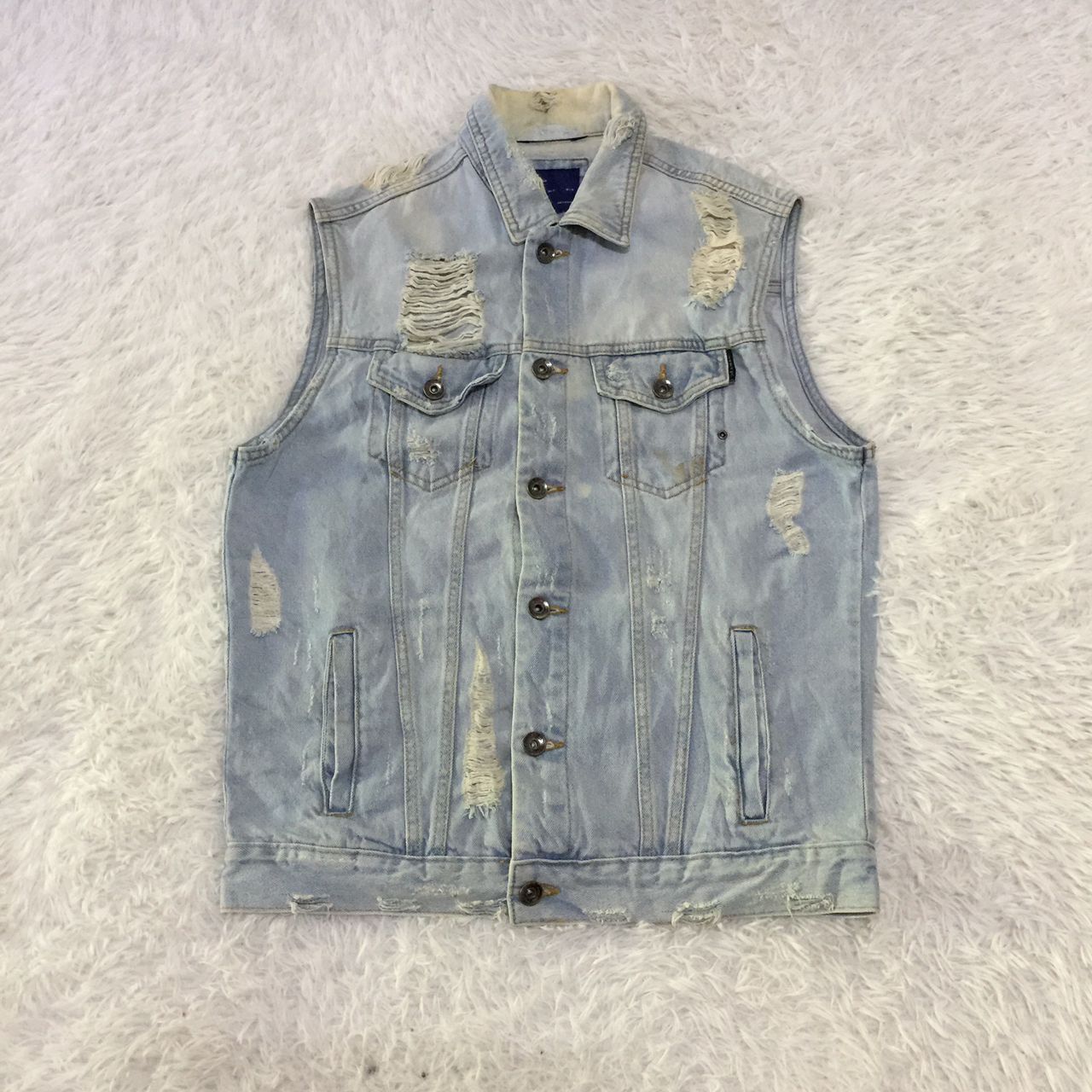 Zara Distressed zara man denim vest Size US M / EU 48-50 / 2 - 11 Thumbnail