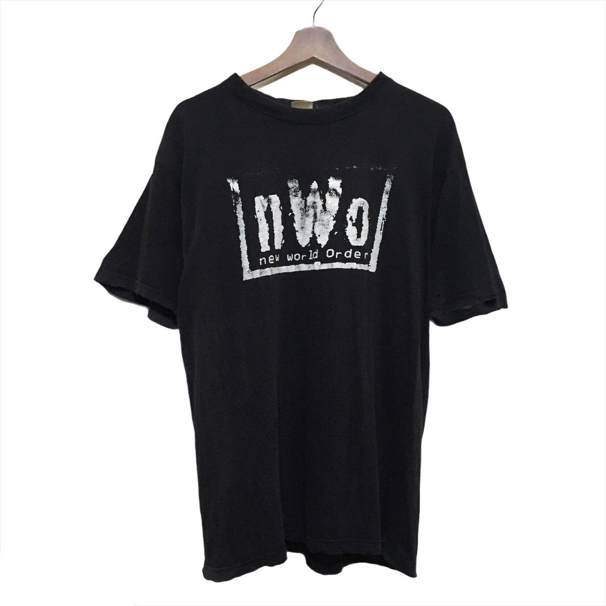 image of Vintage Nwo New World Order Distressed Shirt in Black, Men's (Size Large)