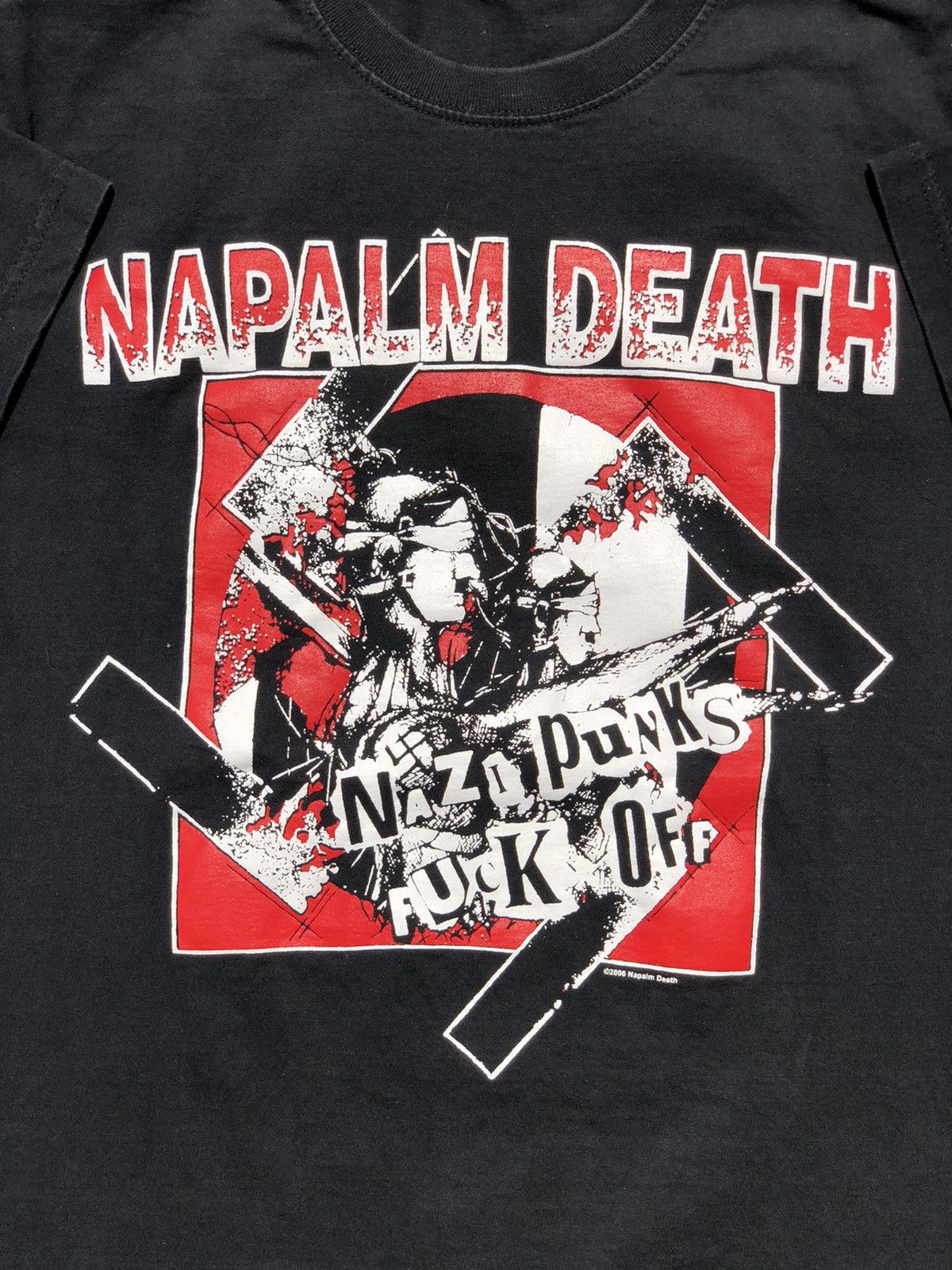 Band Tees Vintage 2006 Napalm Death Nazi Punks Fuck Off Black Tee Size US M / EU 48-50 / 2 - 3 Thumbnail