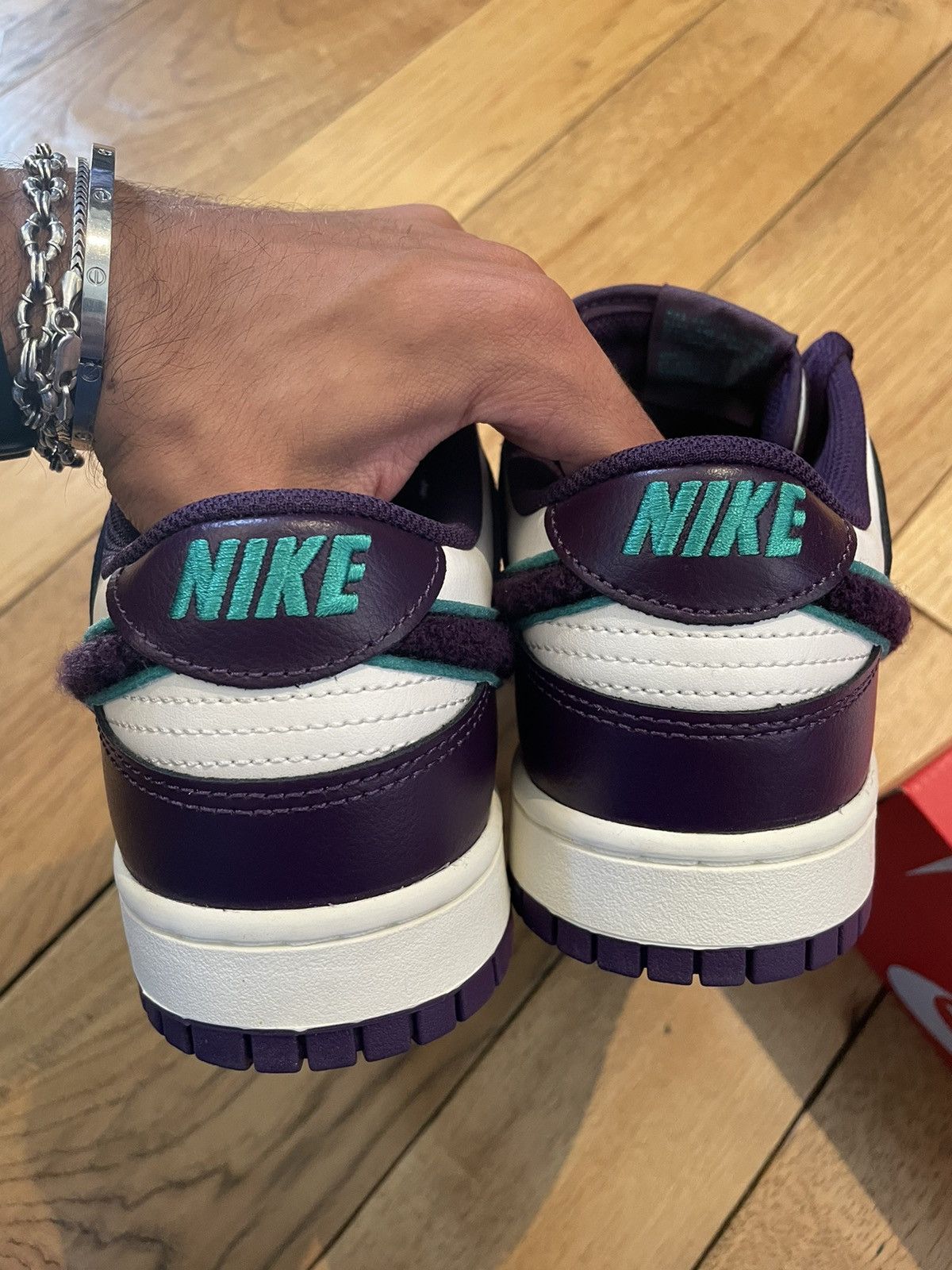 Nike Nike Dunk Low Chenille Swoosh Sail Purple Size US 10 / EU 43 - 9 Thumbnail