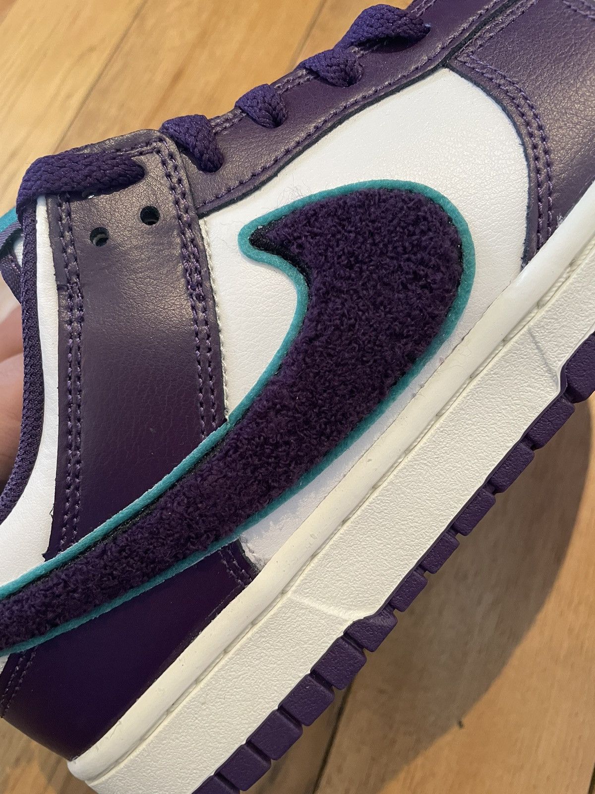 Nike Nike Dunk Low Chenille Swoosh Sail Purple Size US 10.5 / EU 43-44 - 6 Thumbnail