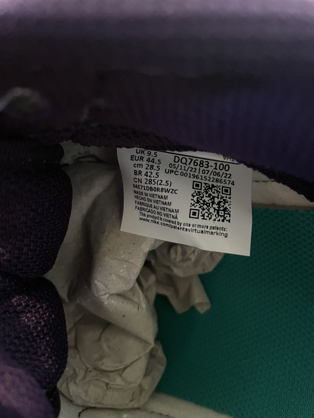 Nike Nike Dunk Low Chenille Swoosh Sail Purple Size US 10.5 / EU 43-44 - 8 Thumbnail