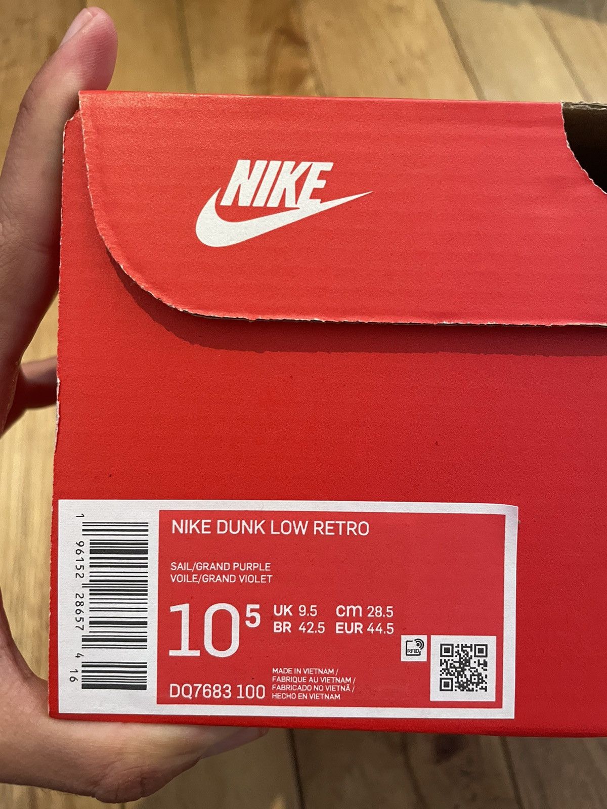 Nike Nike Dunk Low Chenille Swoosh Sail Purple Size US 10.5 / EU 43-44 - 12 Thumbnail