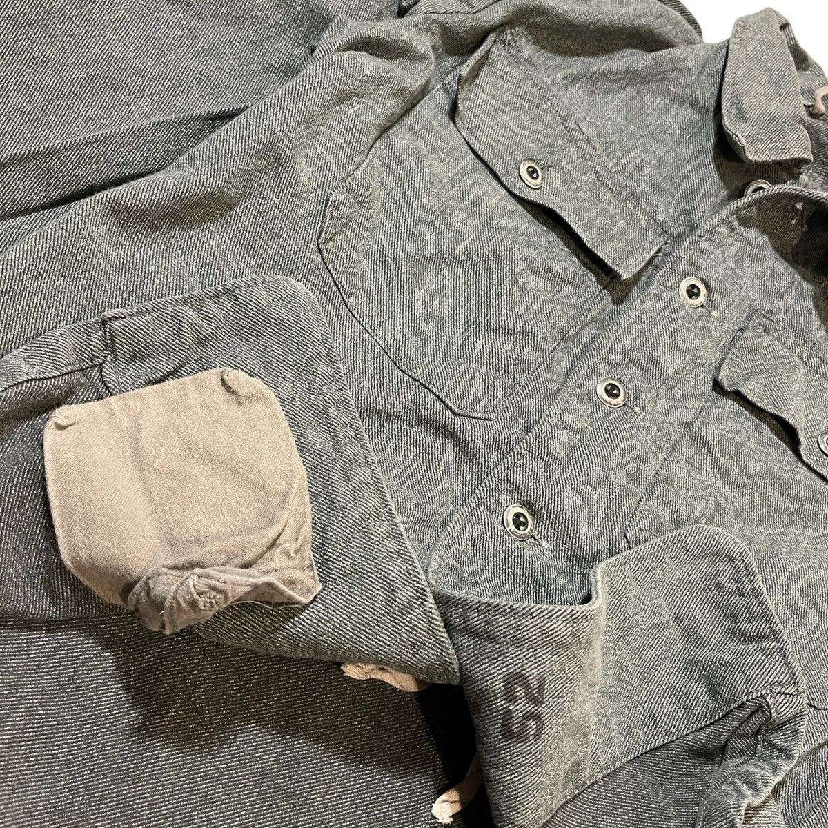 Vintage 40s/50s Salt & Pepper Canvas Work Jacket Size US M / EU 48-50 / 2 - 2 Thumbnail