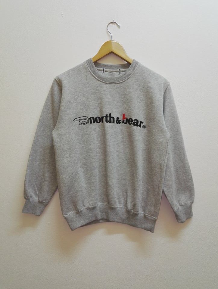 image of Sportswear Vintage North & Bear Sweatshirt Big Logo (Code 16) in Grey, Men's (Size Small)