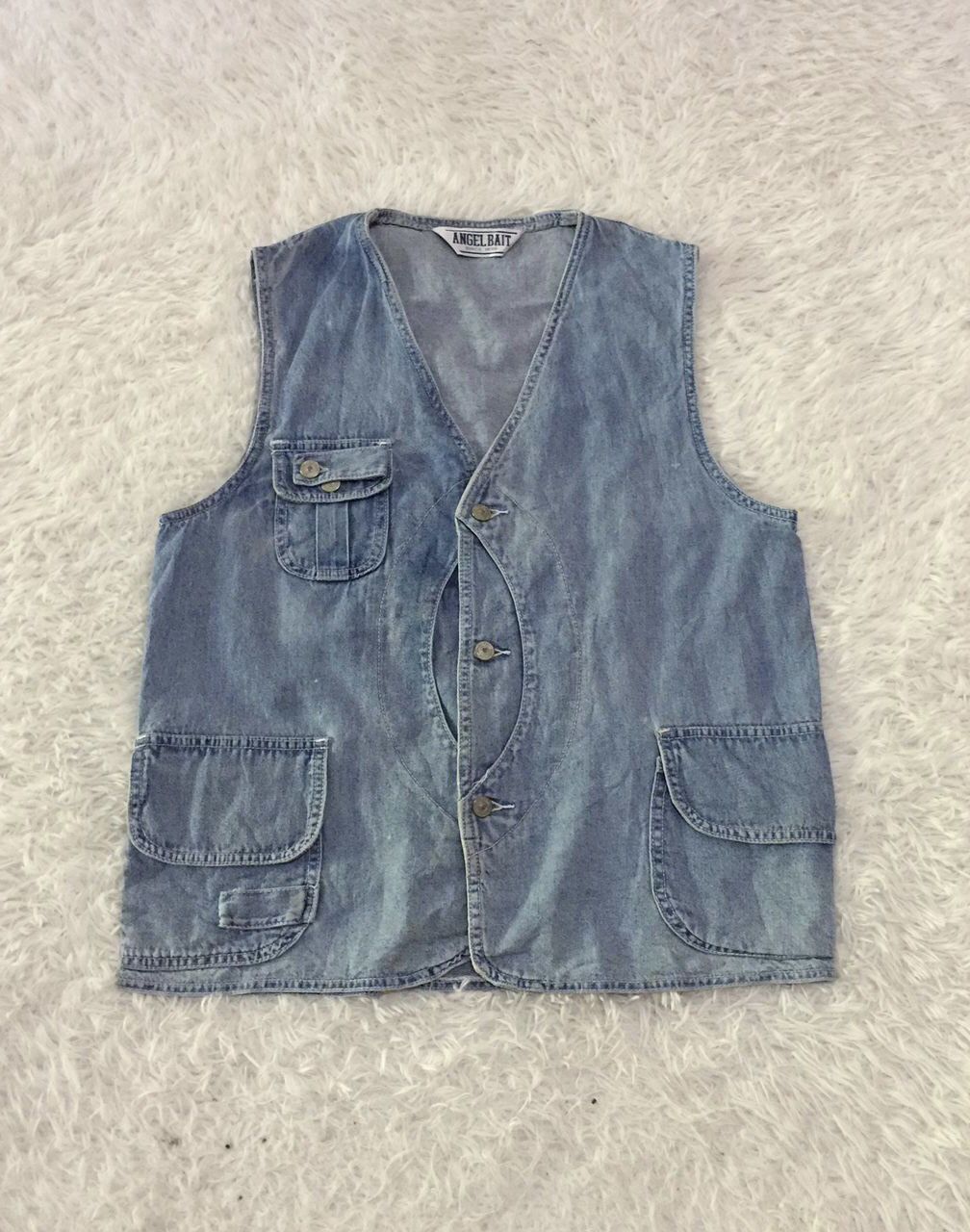 Japanese Brand × Vintage Angel Bait Vest Denim vest more & 2 pockets at back👍🏼 Size US M / EU 48-50 / 2 - 8 Thumbnail