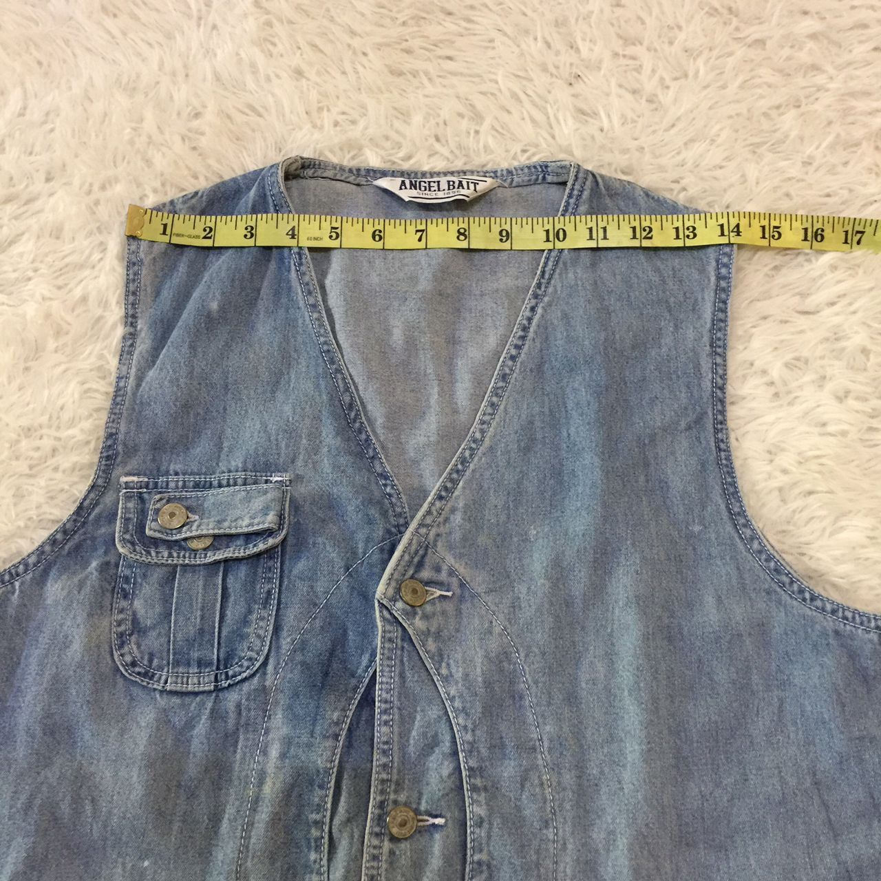 Japanese Brand × Vintage Angel Bait Vest Denim vest more & 2 pockets at back👍🏼 Size US M / EU 48-50 / 2 - 4 Thumbnail