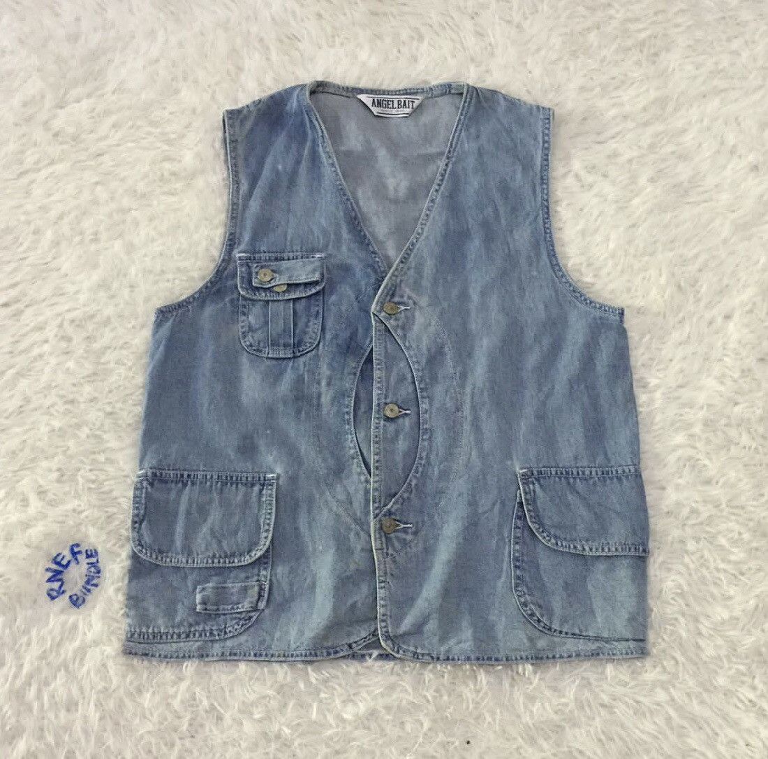 Japanese Brand × Vintage Angel Bait Vest Denim vest more & 2 pockets at back👍🏼 Size US M / EU 48-50 / 2 - 1 Thumbnail