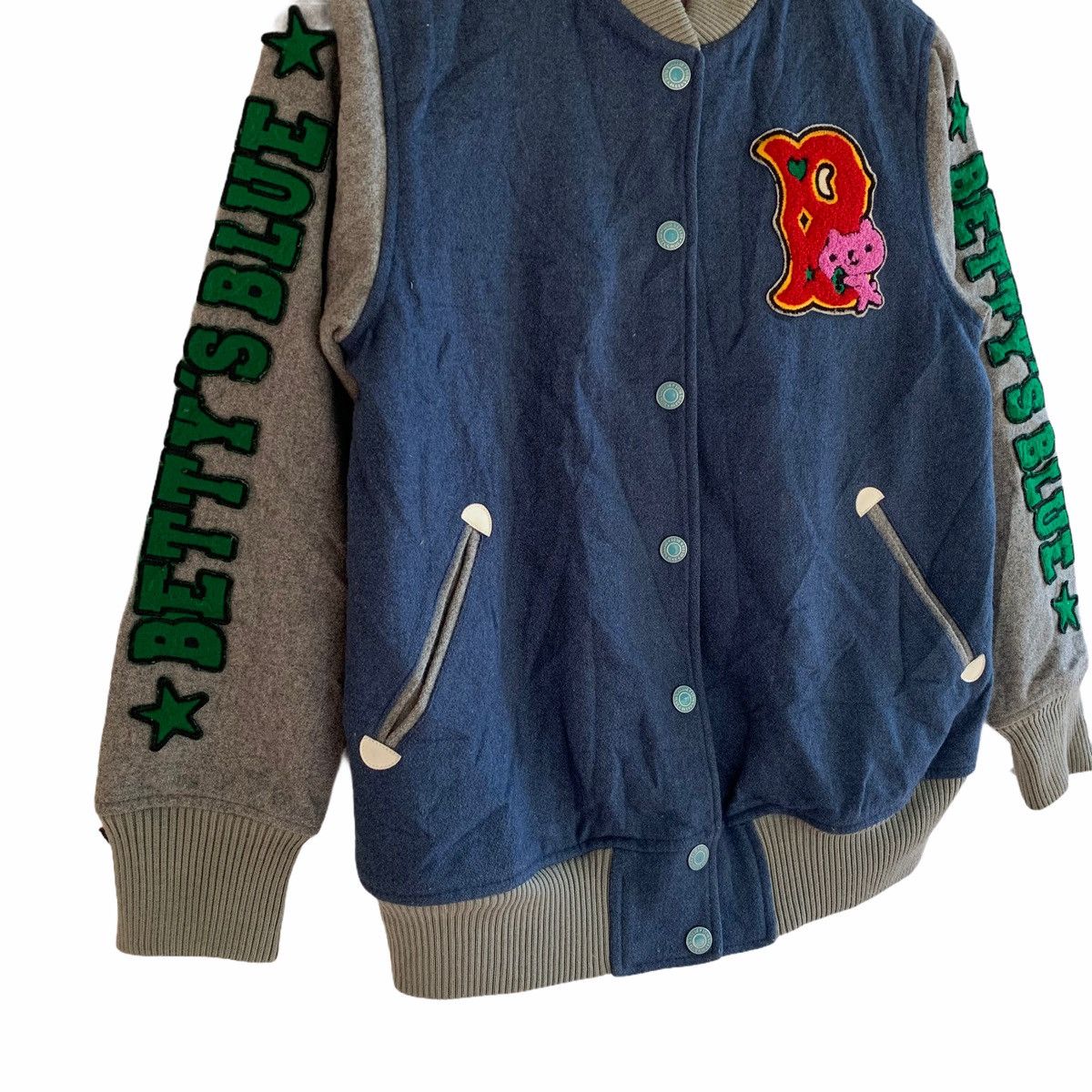 Japanese Brand Japan Betty’s Blue Patched Varsity Jacket Size US S / EU 44-46 / 1 - 5 Thumbnail