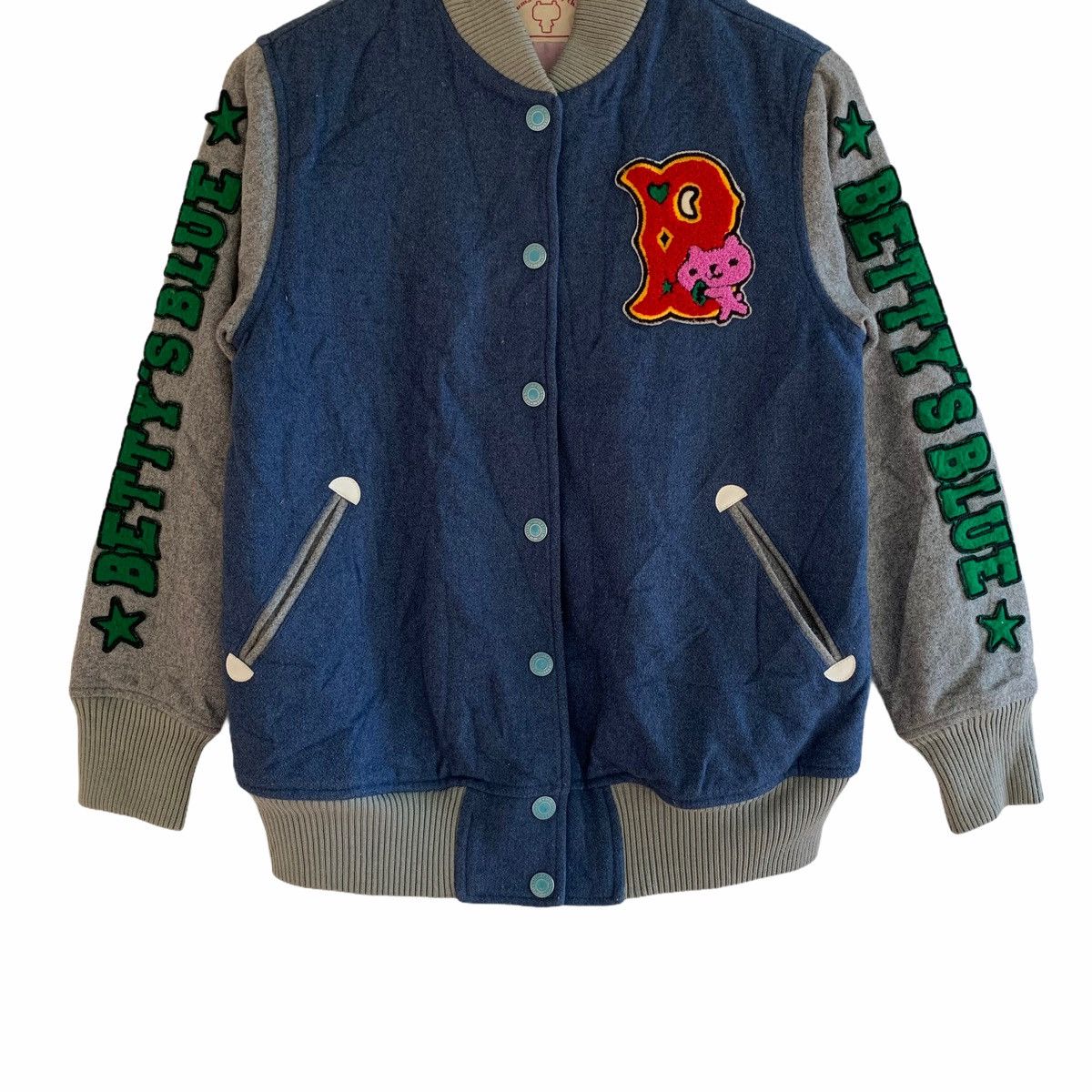 Japanese Brand Japan Betty’s Blue Patched Varsity Jacket Size US S / EU 44-46 / 1 - 4 Thumbnail
