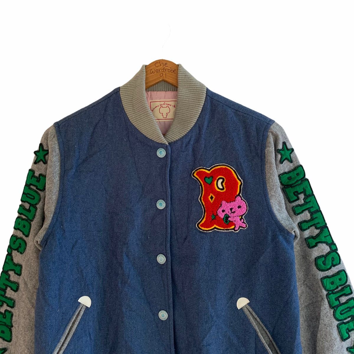 Japanese Brand Japan Betty’s Blue Patched Varsity Jacket Size US S / EU 44-46 / 1 - 3 Thumbnail