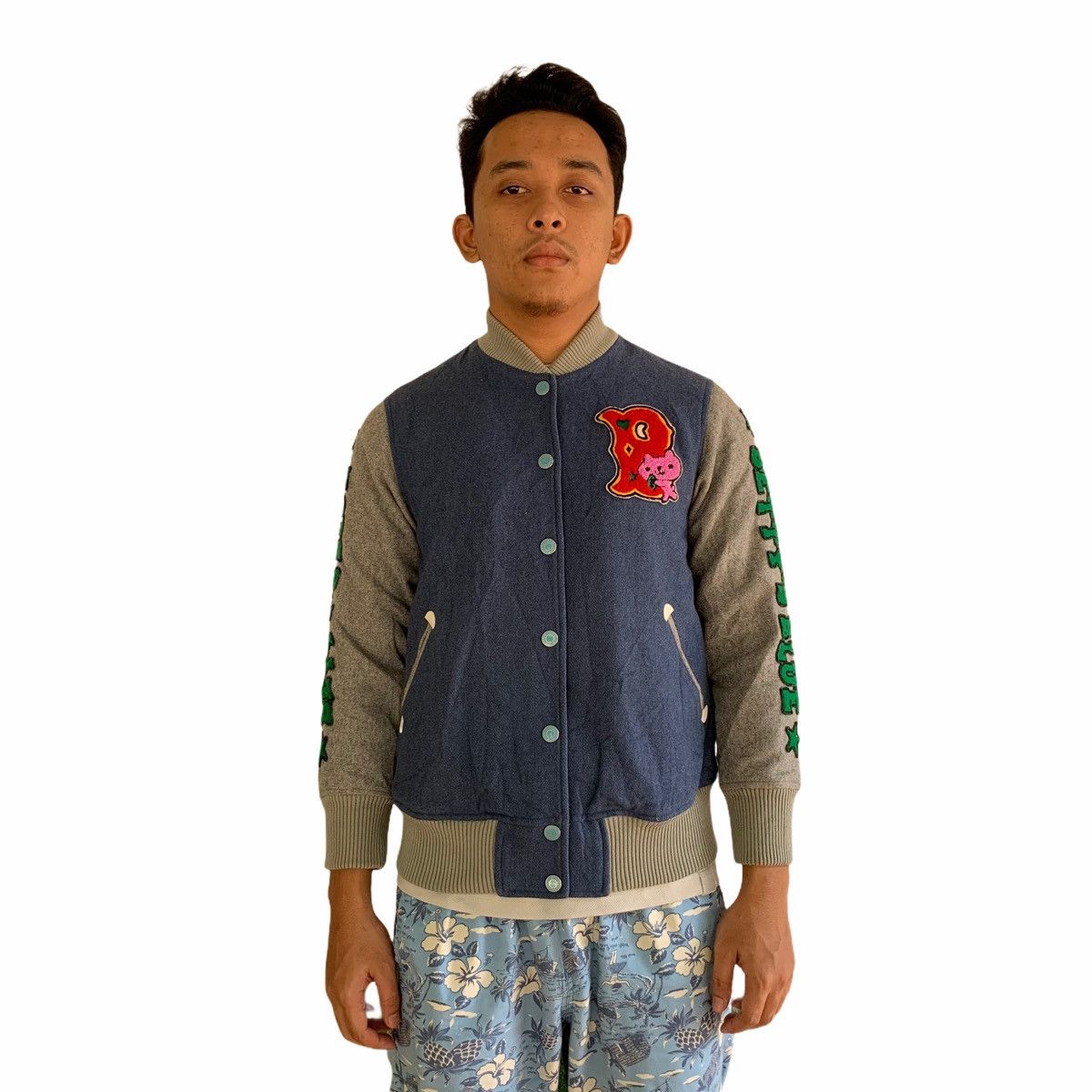 Japanese Brand Japan Betty’s Blue Patched Varsity Jacket Size US S / EU 44-46 / 1 - 8 Thumbnail