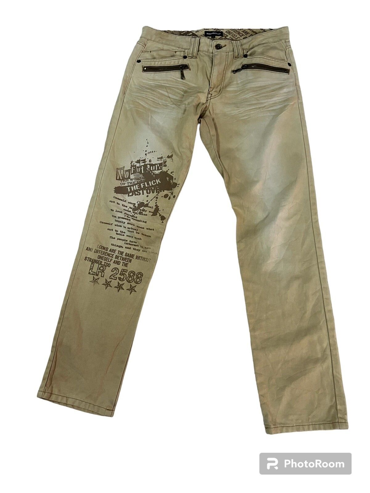 Pre-owned If Six Was Nine X Seditionaries Semantic Design Bodage Flare Punk Pants In Light Brown