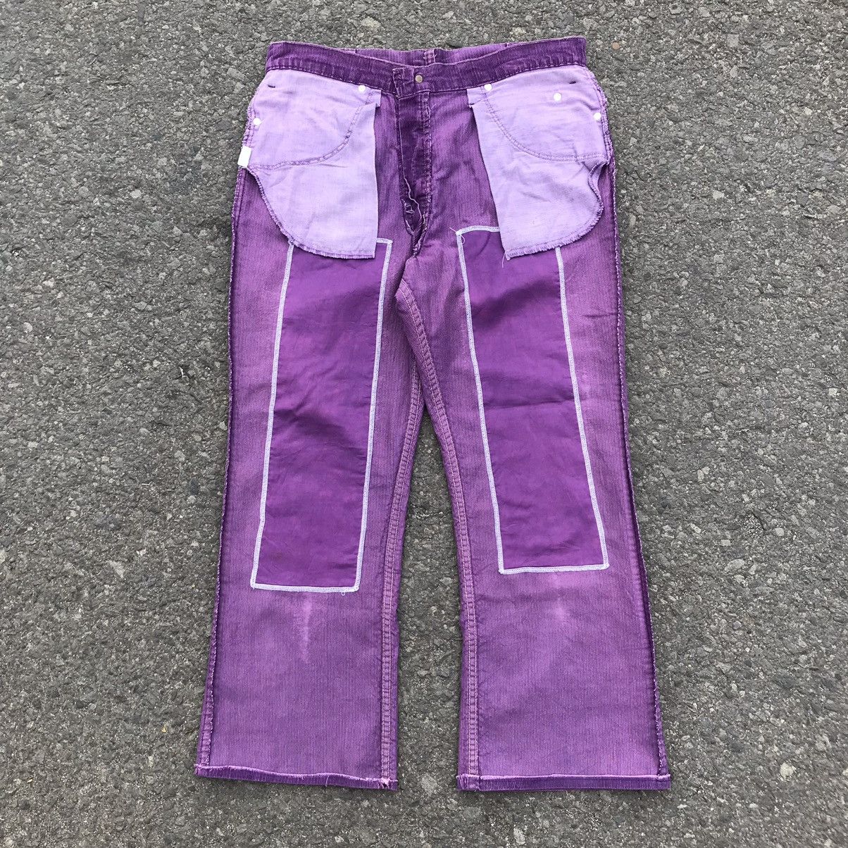 Levi's × Levi's Vintage Clothing × Vintage 💜 70/80s VINTAGE LEVIS 517 PURPLE FLARED CORDUROY PANTS 💜 Size US 32 / EU 48 - 18 Thumbnail