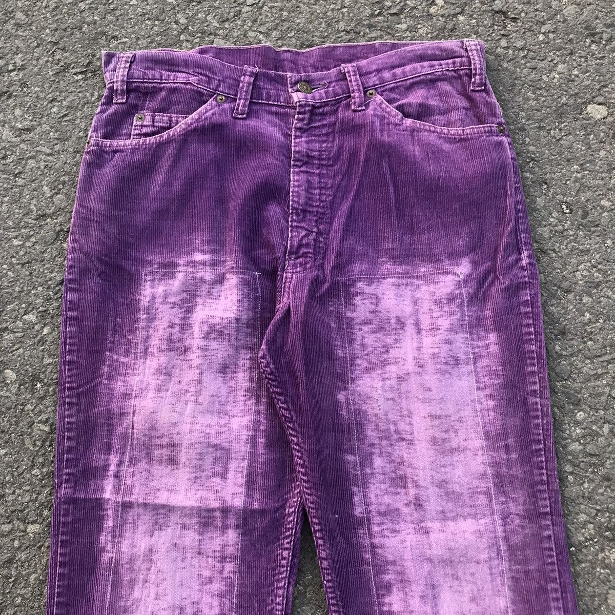 Levi's × Levi's Vintage Clothing × Vintage 💜 70/80s VINTAGE LEVIS 517 PURPLE FLARED CORDUROY PANTS 💜 Size US 32 / EU 48 - 2 Thumbnail