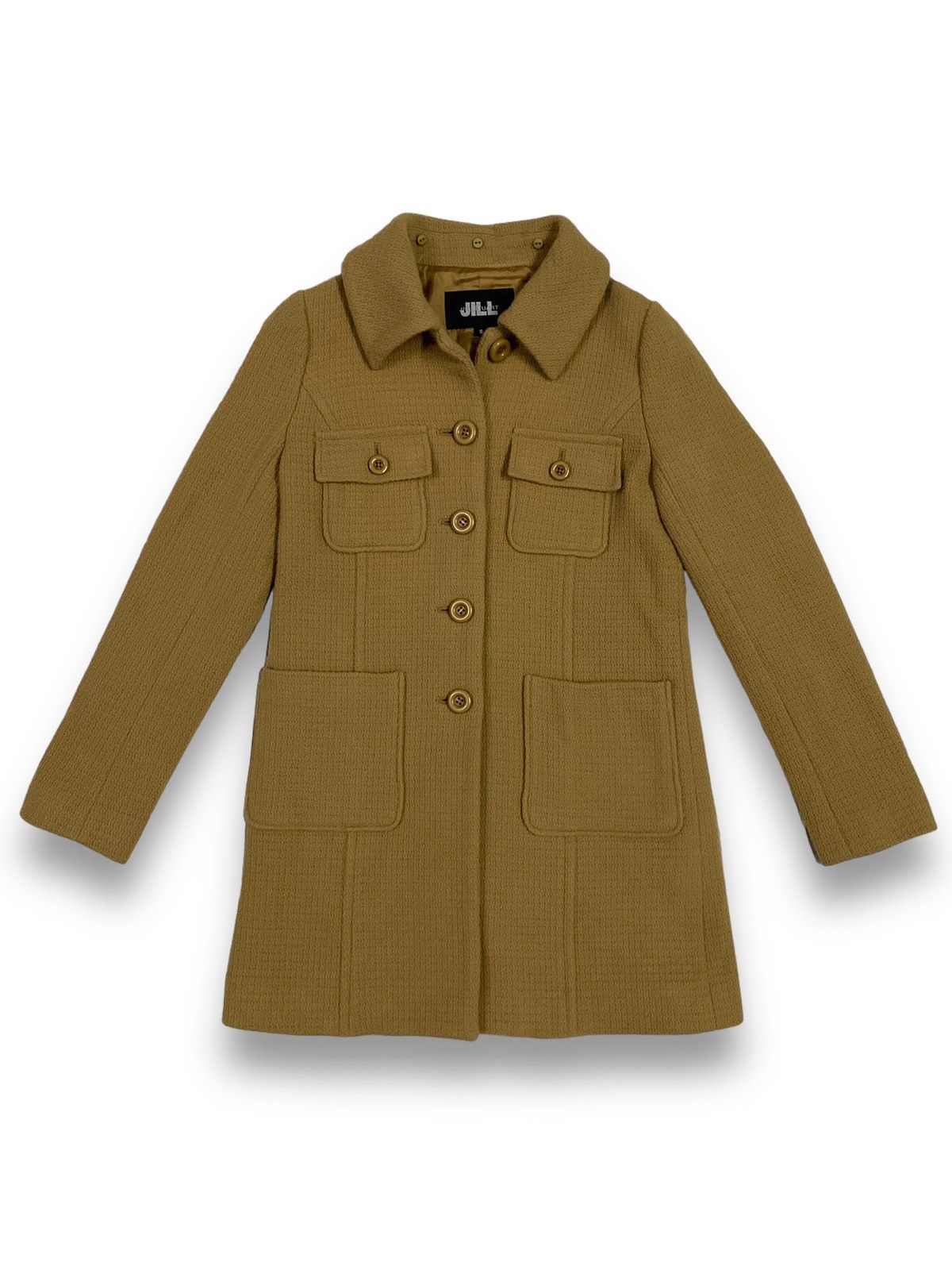 Jil Stuart Jill Stuart Beige Wool Blend Button Up Multipocket Long Coat Size S / US 4 / IT 40 - 1 Thumbnail