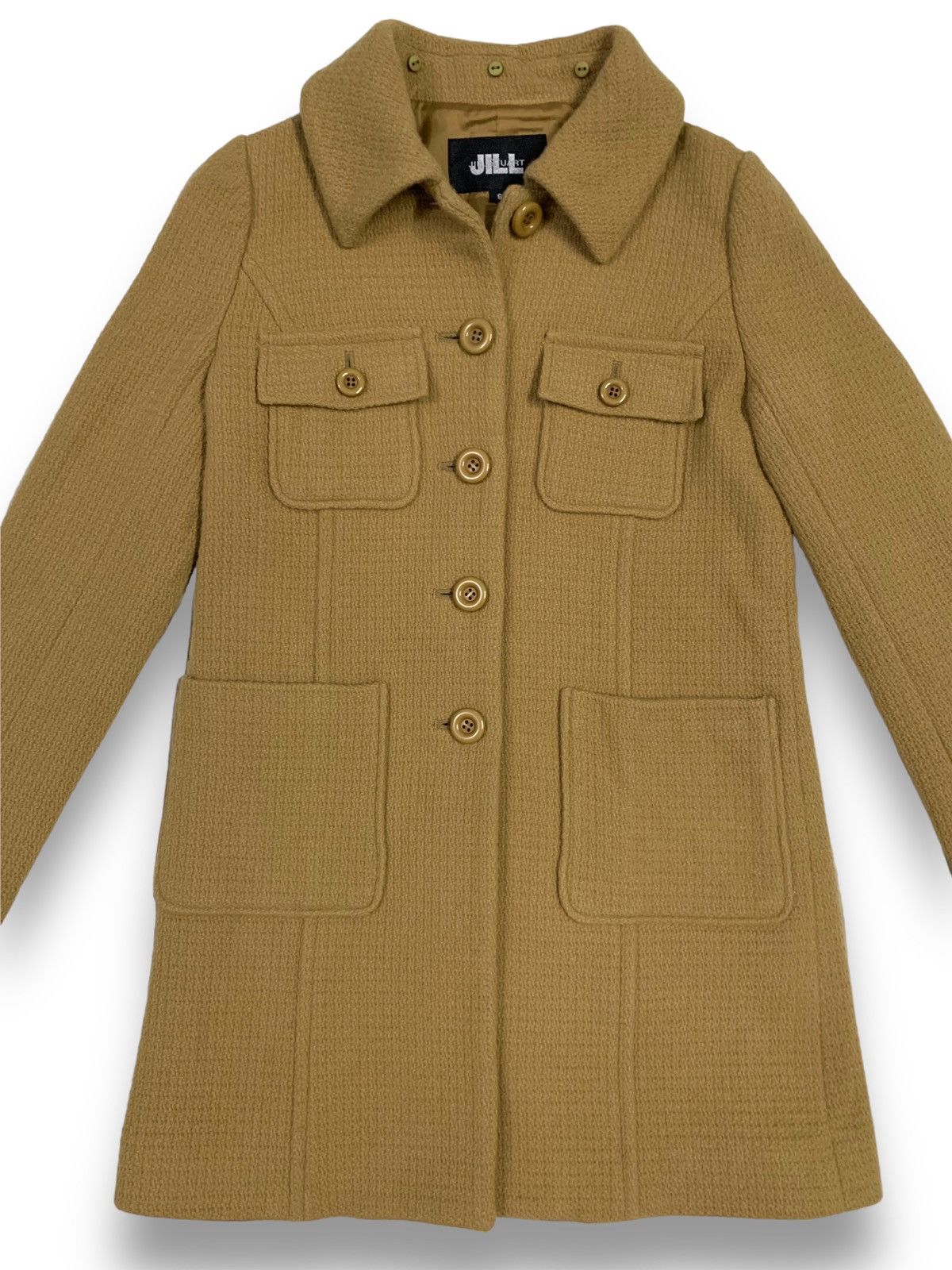 Jil Stuart Jill Stuart Beige Wool Blend Button Up Multipocket Long Coat Size S / US 4 / IT 40 - 4 Thumbnail