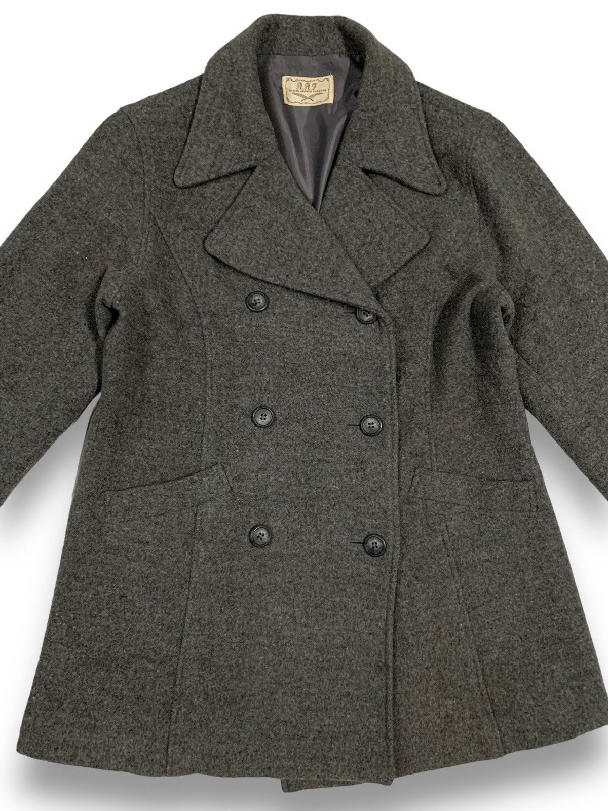 Japanese Brand Japanese Brand A.A.F Wool Double Breasted Peacoat Size L / US 10 / IT 46 - 4 Thumbnail