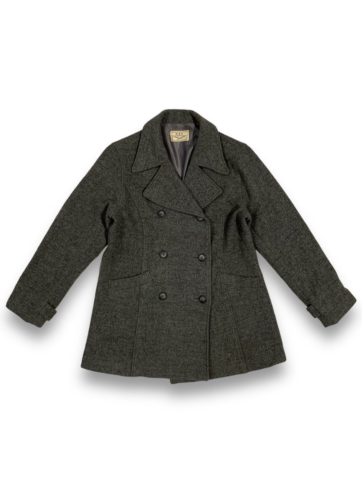 Japanese Brand A.A.F Wool Double Breasted Peacoat