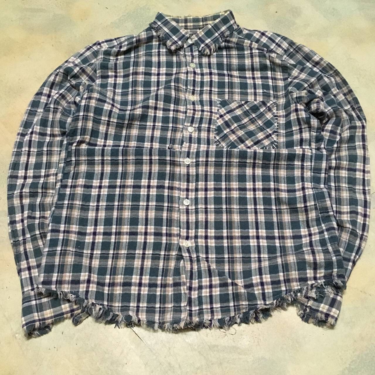 PPFM PPFM Green Tartan Distressed Style Button Up Shirt Size US M / EU 48-50 / 2 - 2 Thumbnail
