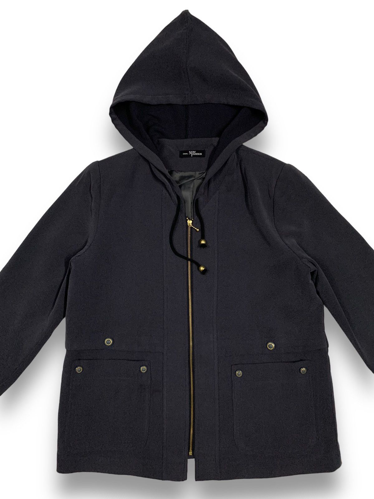 Japanese Brand Japanese Brand NowFashion Navy Full Zip Hooded Jacket Size L / US 10 / IT 46 - 4 Thumbnail