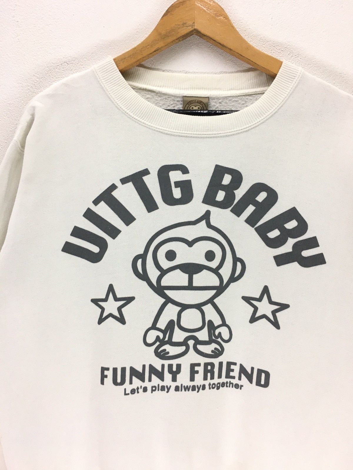 Japanese Brand Uittg Baby Monkey Funny Friend Sweatshirt Size US M / EU 48-50 / 2 - 3 Thumbnail