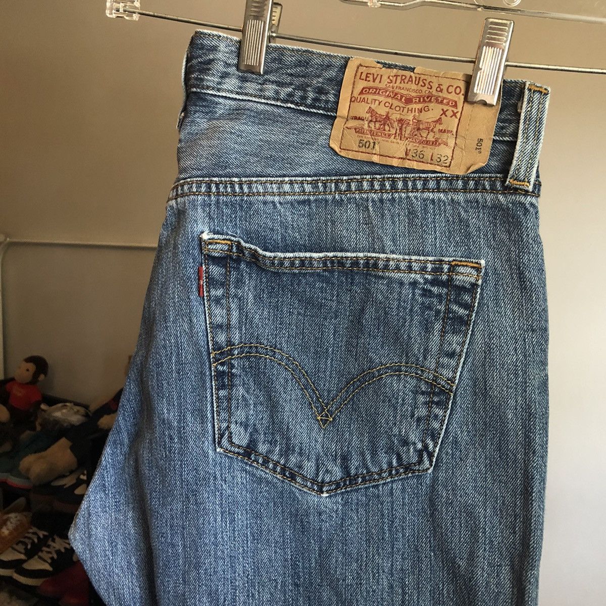 Levi's Vintage Levi’s 501 Buttonfly Washed Blue Denim Jeans 36x32 Size US 36 / EU 52 - 1 Thumbnail
