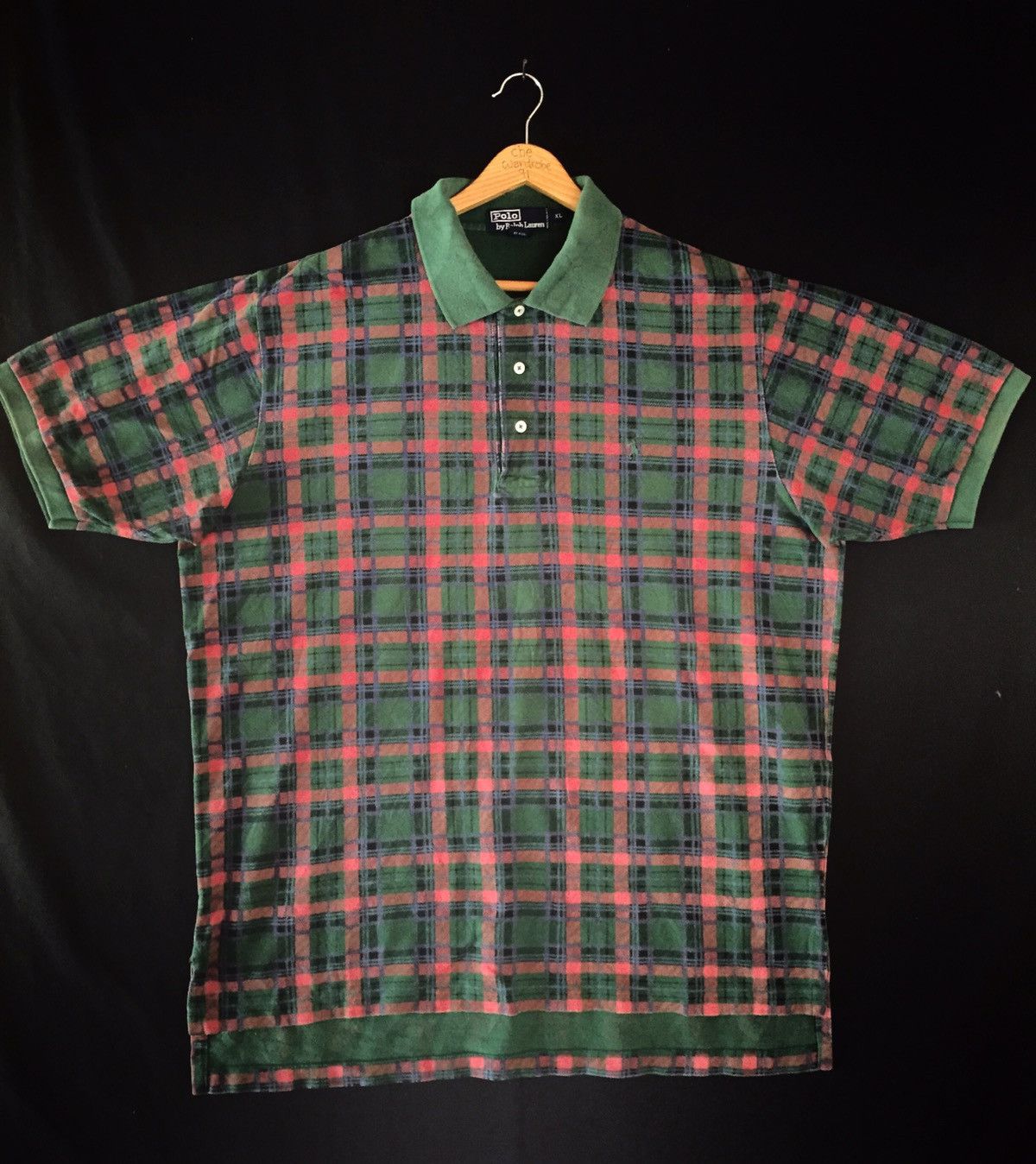 Polo Ralph Lauren × Vintage Vintage Polo Ralph Lauren Tartan Design Polo T Shirt Size US XL / EU 56 / 4 - 2 Thumbnail