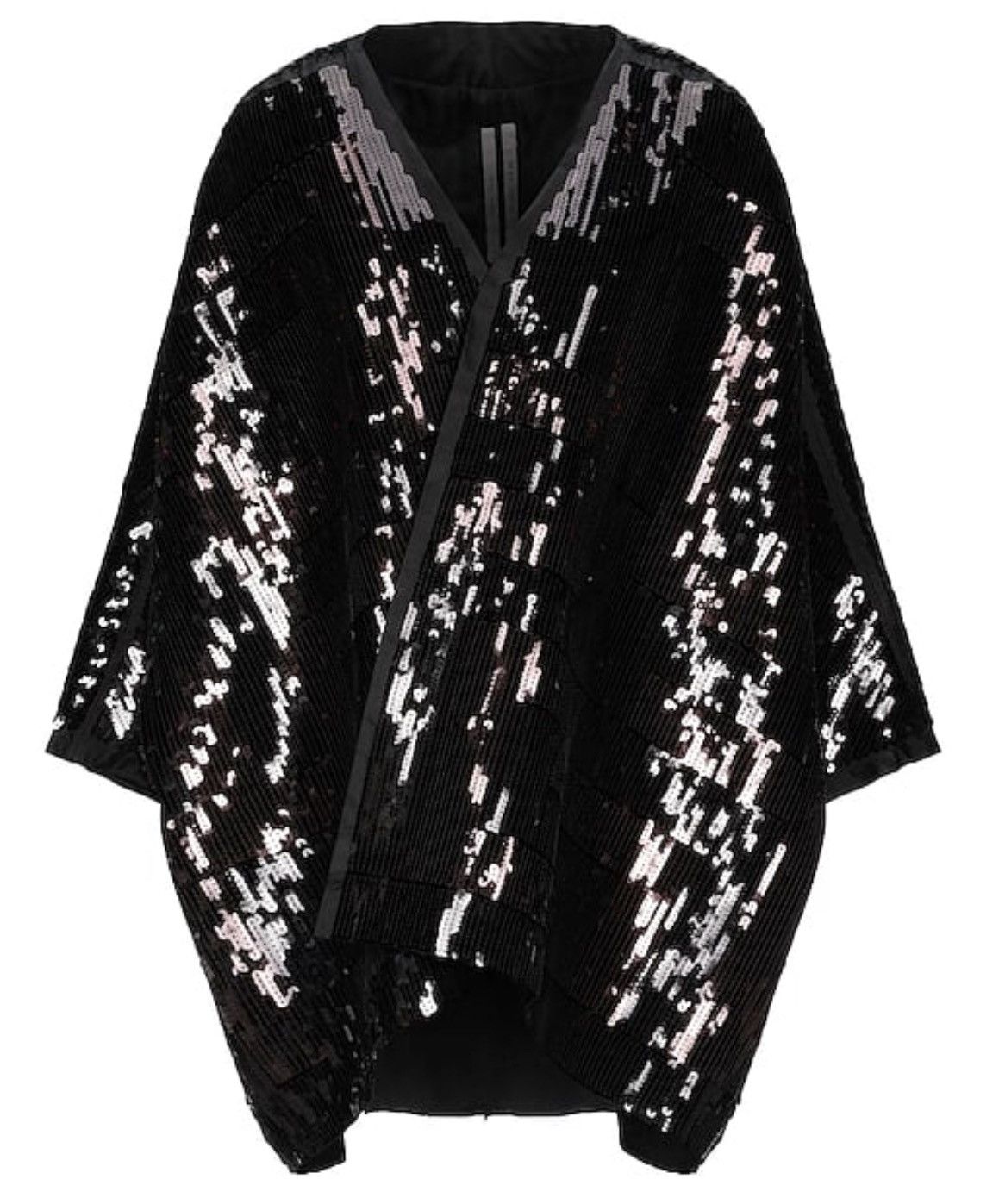 image of Rick Owens Oversized Tecuatl Ss20 Sequin Overcoat in Black, Men's (Size Large)