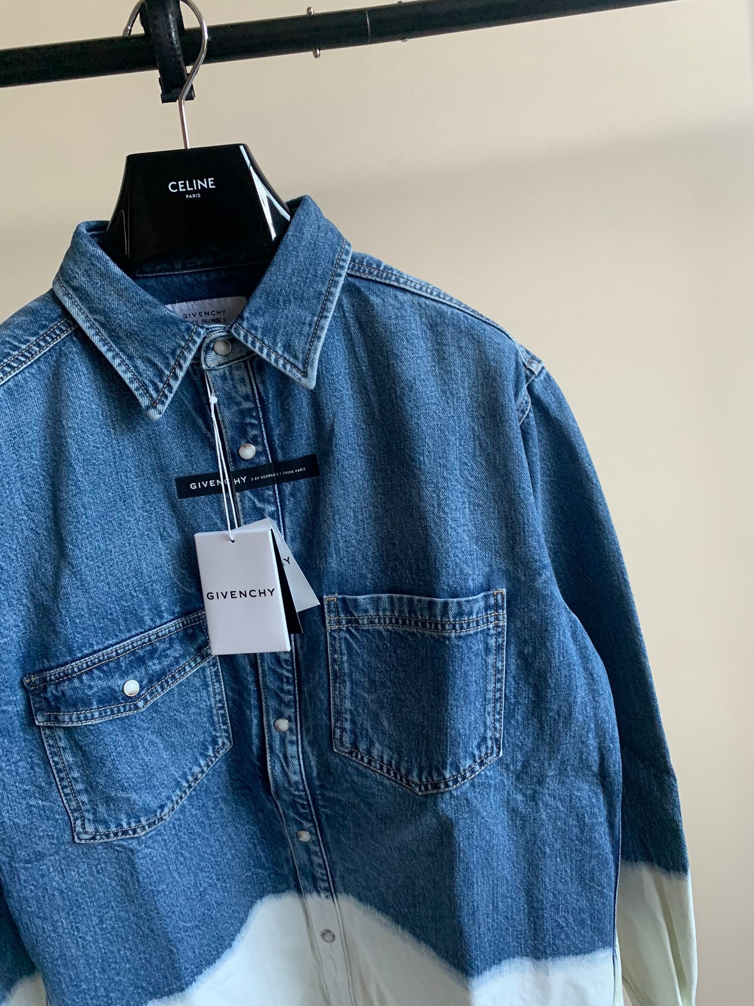 Givenchy Heavy Logo Button Up in Indigo White Degrade Size US M / EU 48-50 / 2 - 6 Thumbnail