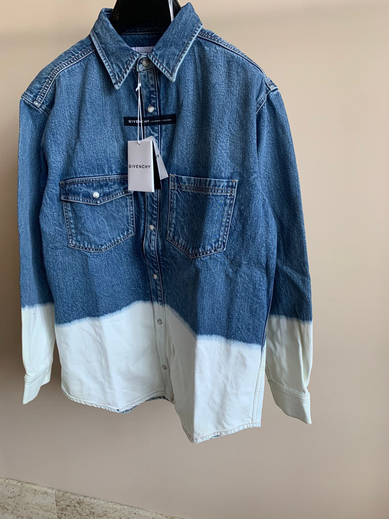 Givenchy Heavy Logo Button Up in Indigo White Degrade Size US M / EU 48-50 / 2 - 2 Thumbnail