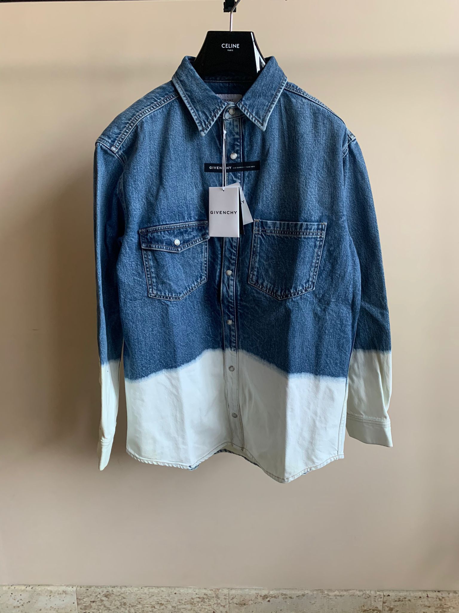 Givenchy Heavy Logo Button Up in Indigo White Degrade Size US M / EU 48-50 / 2 - 3 Thumbnail