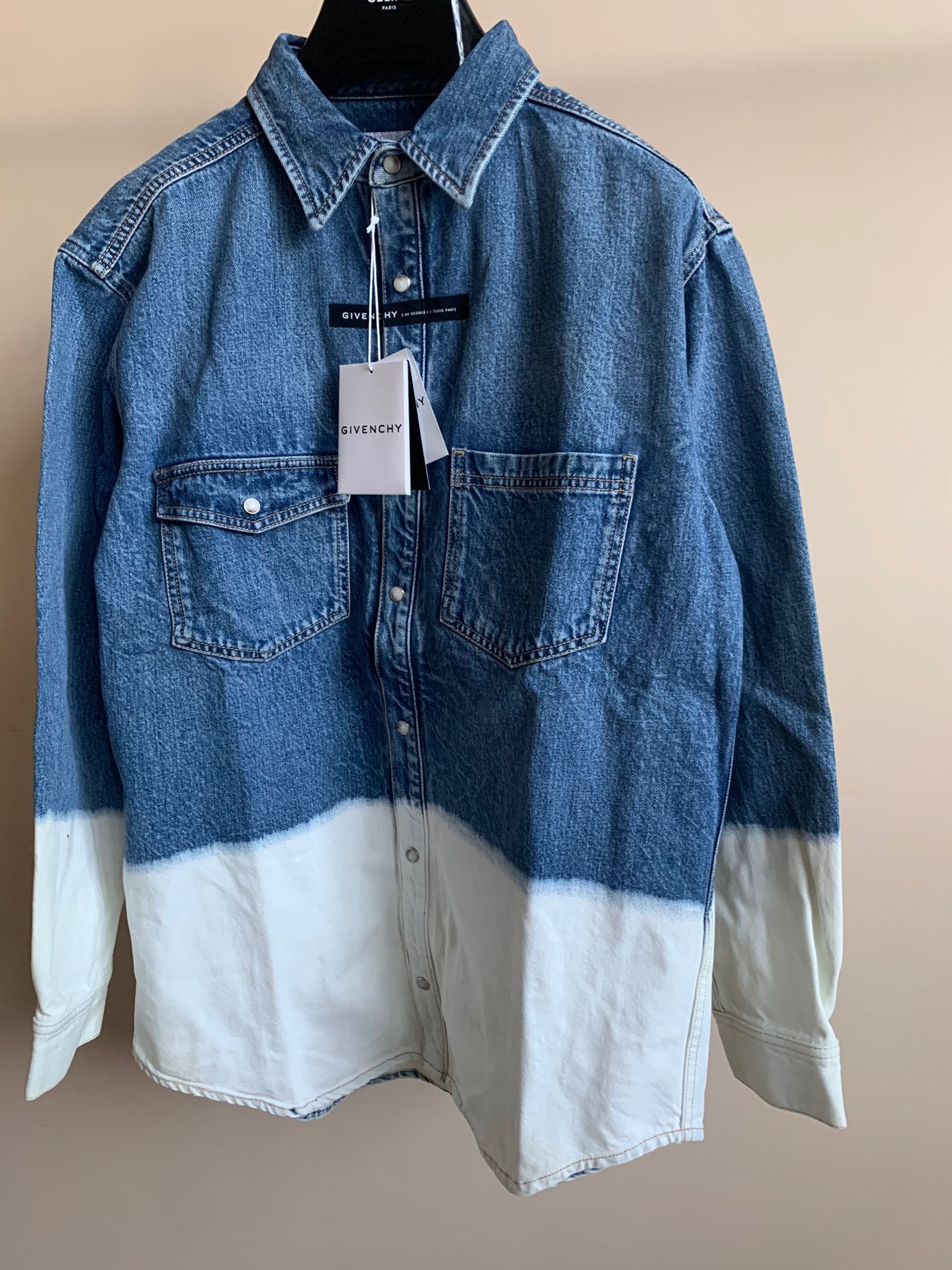 Givenchy Heavy Logo Button Up in Indigo White Degrade Size US M / EU 48-50 / 2 - 5 Thumbnail