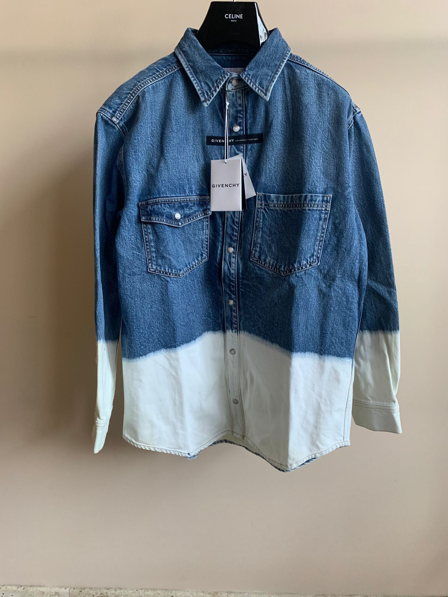 Givenchy Heavy Logo Button Up in Indigo White Degrade Size US M / EU 48-50 / 2 - 1 Thumbnail