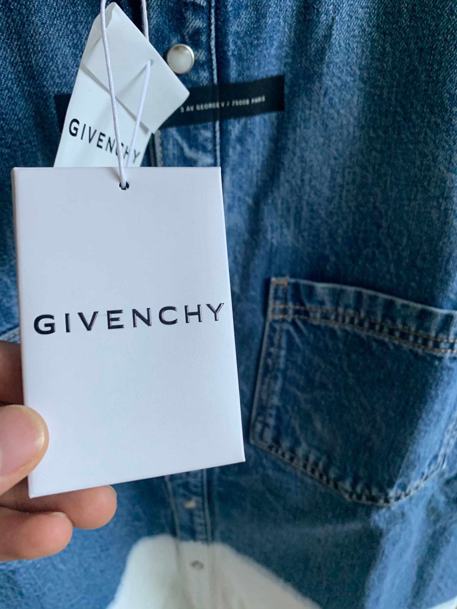 Givenchy Heavy Logo Button Up in Indigo White Degrade Size US M / EU 48-50 / 2 - 11 Thumbnail