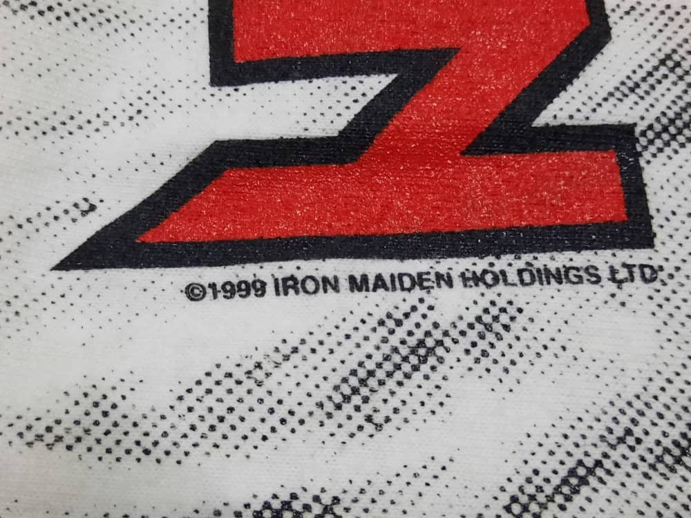 Iron Maiden × Vintage 90s Vintage Iron Maiden Music Rock Band Over Printed Tshirt Size US XL / EU 56 / 4 - 4 Thumbnail