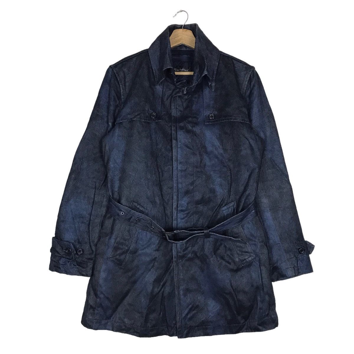 Vintage Tornado Mart Acid Wash Belted Trench Coat Jacket
