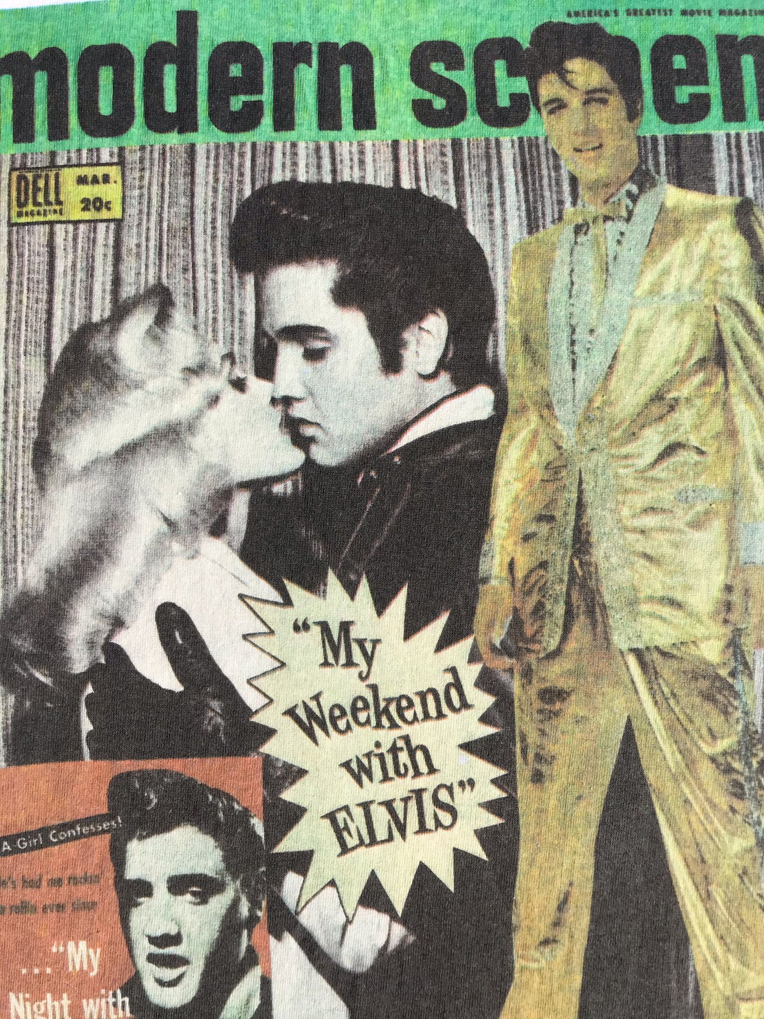 Vintage Vintage 80s Elvis Presley Modern Screen Magazine T Shirt Size US XL / EU 56 / 4 - 3 Thumbnail