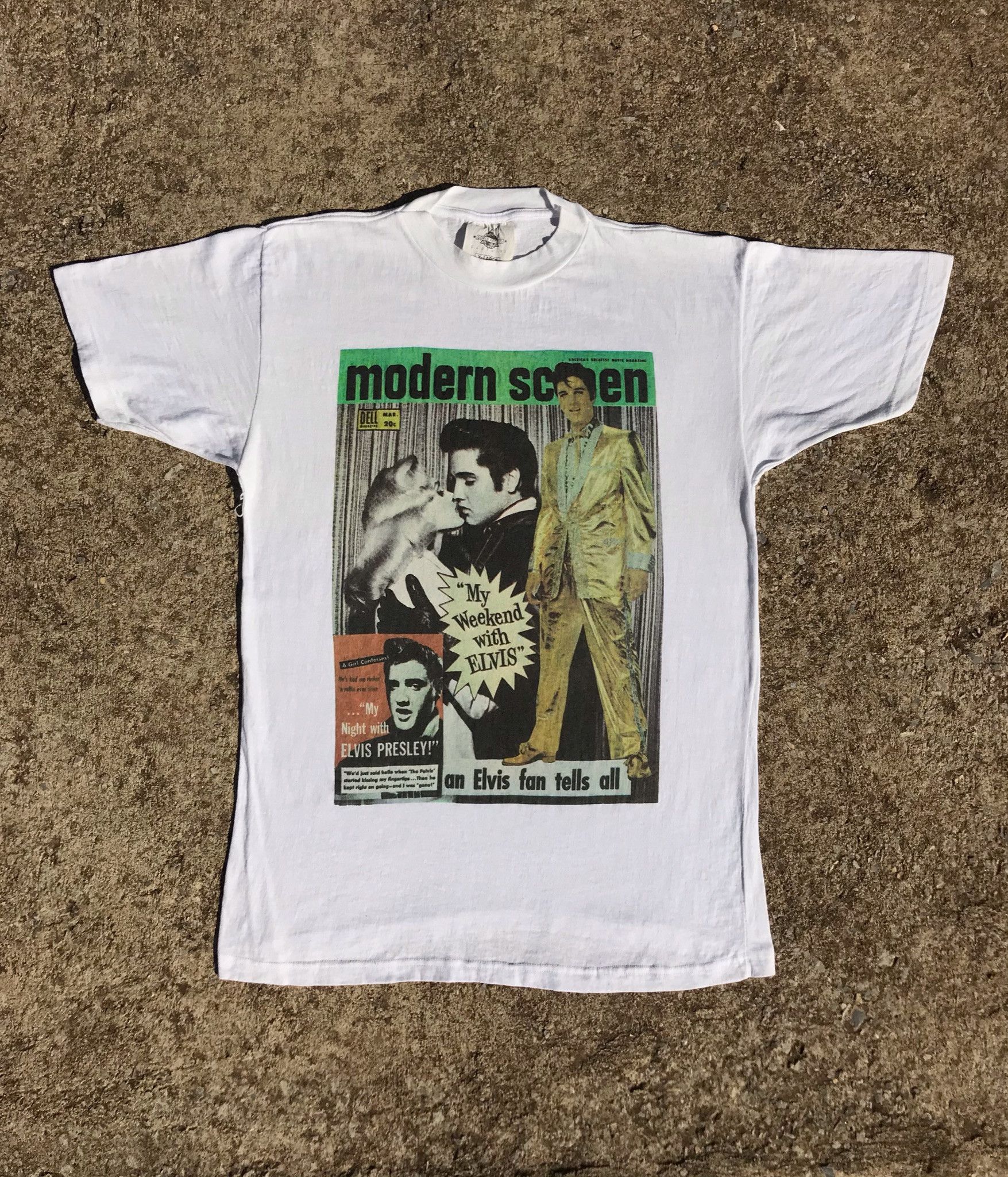 Vintage 80s Elvis Presley Modern Screen Magazine T Shirt