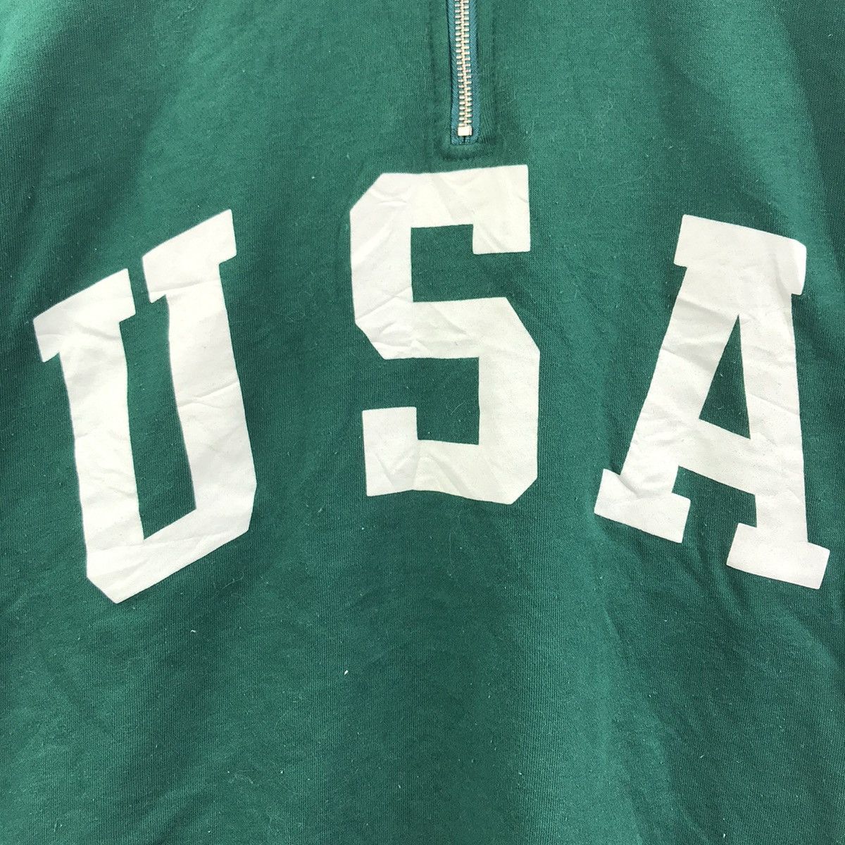 Vintage USA FLAG SUGGESTION Japanese Brand Green Sweatshirt Size US L / EU 52-54 / 3 - 3 Thumbnail