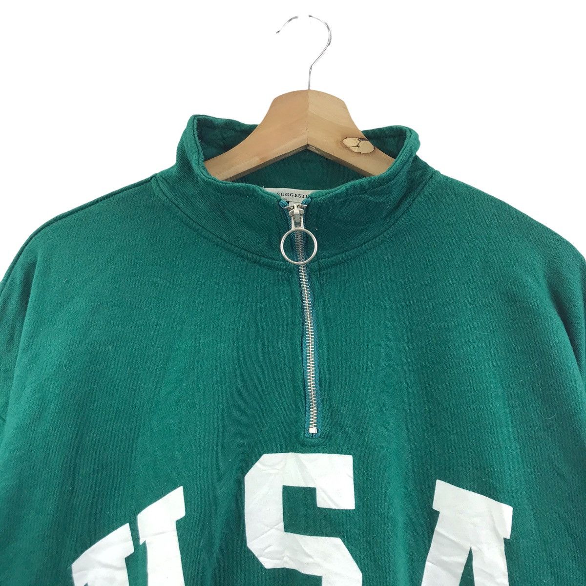 Vintage USA FLAG SUGGESTION Japanese Brand Green Sweatshirt Size US L / EU 52-54 / 3 - 2 Thumbnail