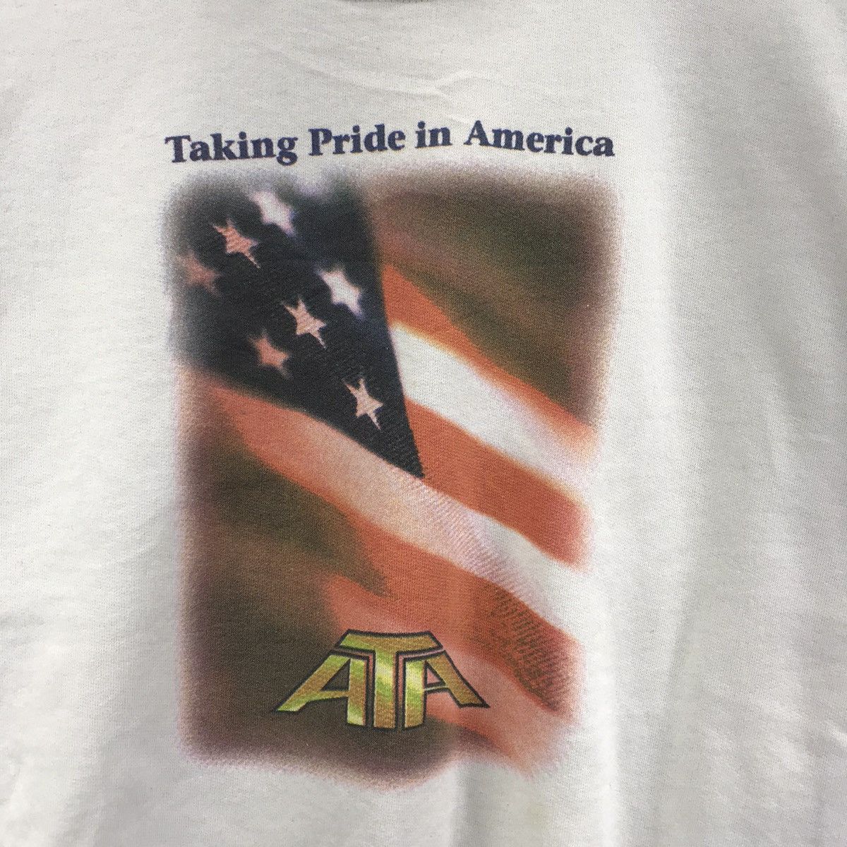 Jerzees Vintage ATA TAKING PRIDE In America White Sweatshirt Size US L / EU 52-54 / 3 - 3 Thumbnail