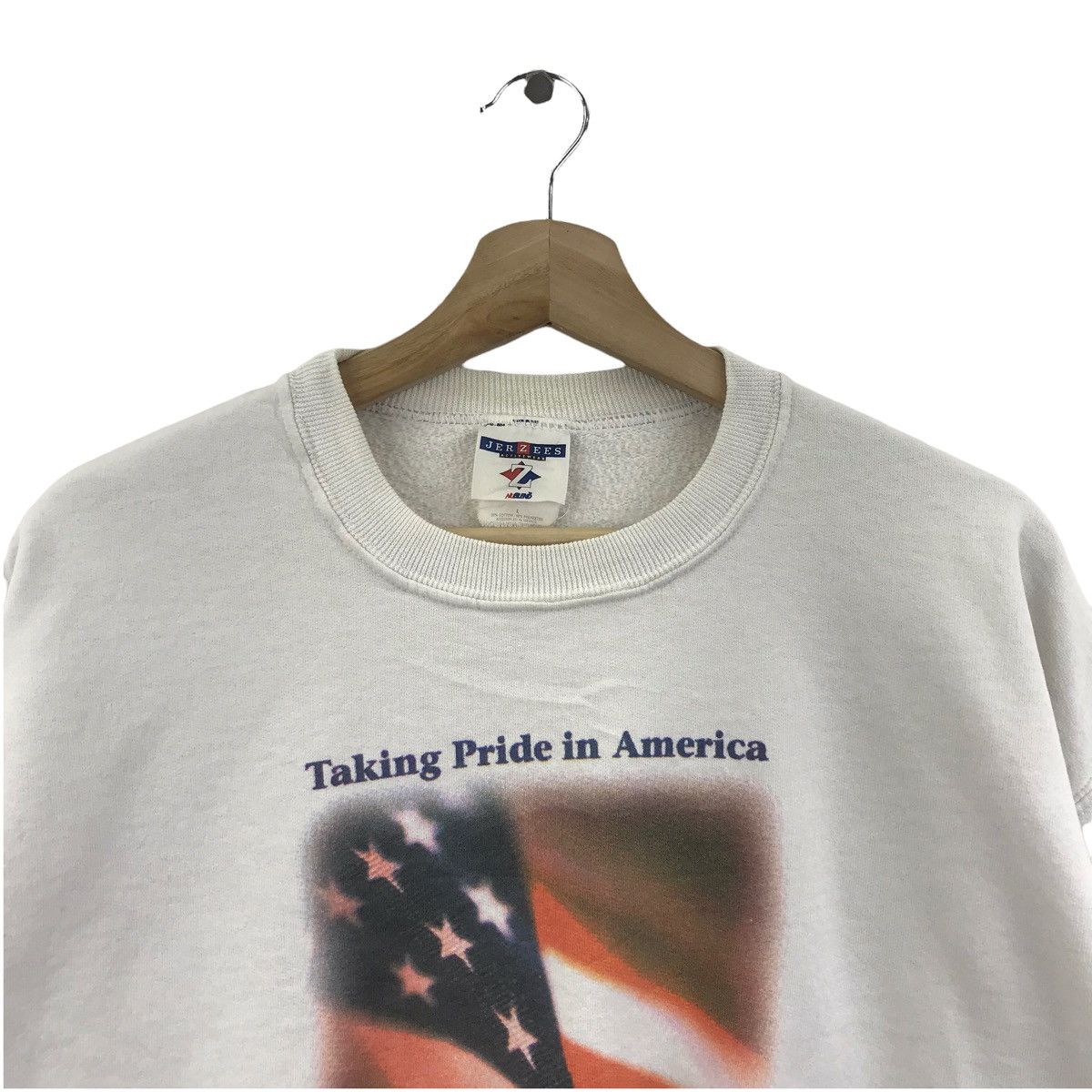 Jerzees Vintage ATA TAKING PRIDE In America White Sweatshirt Size US L / EU 52-54 / 3 - 2 Thumbnail