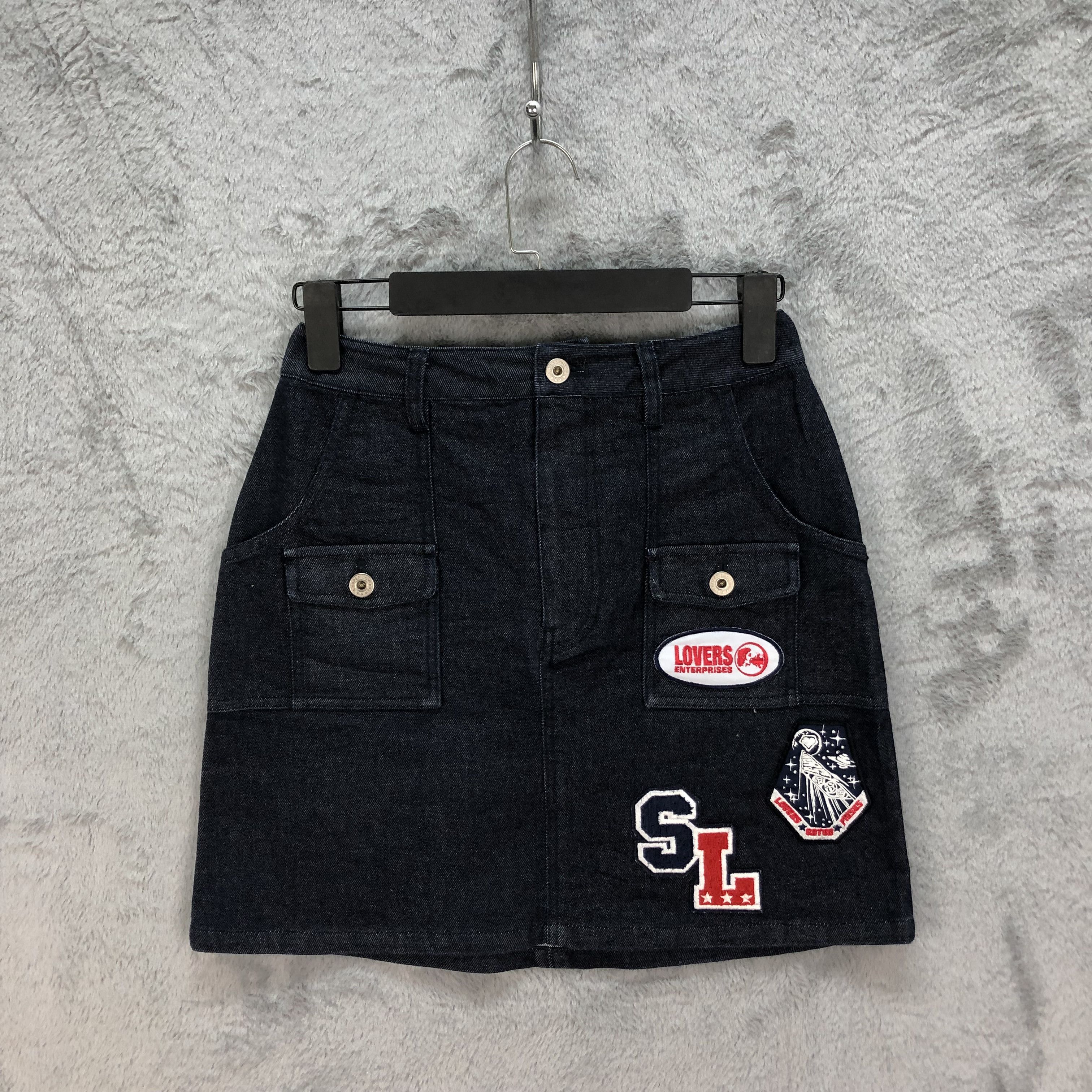 Japanese Brand SUPERLOVER DENIM MINI SKIRT #5089-40 Size 27" / US 4 / IT 40 - 1 Thumbnail