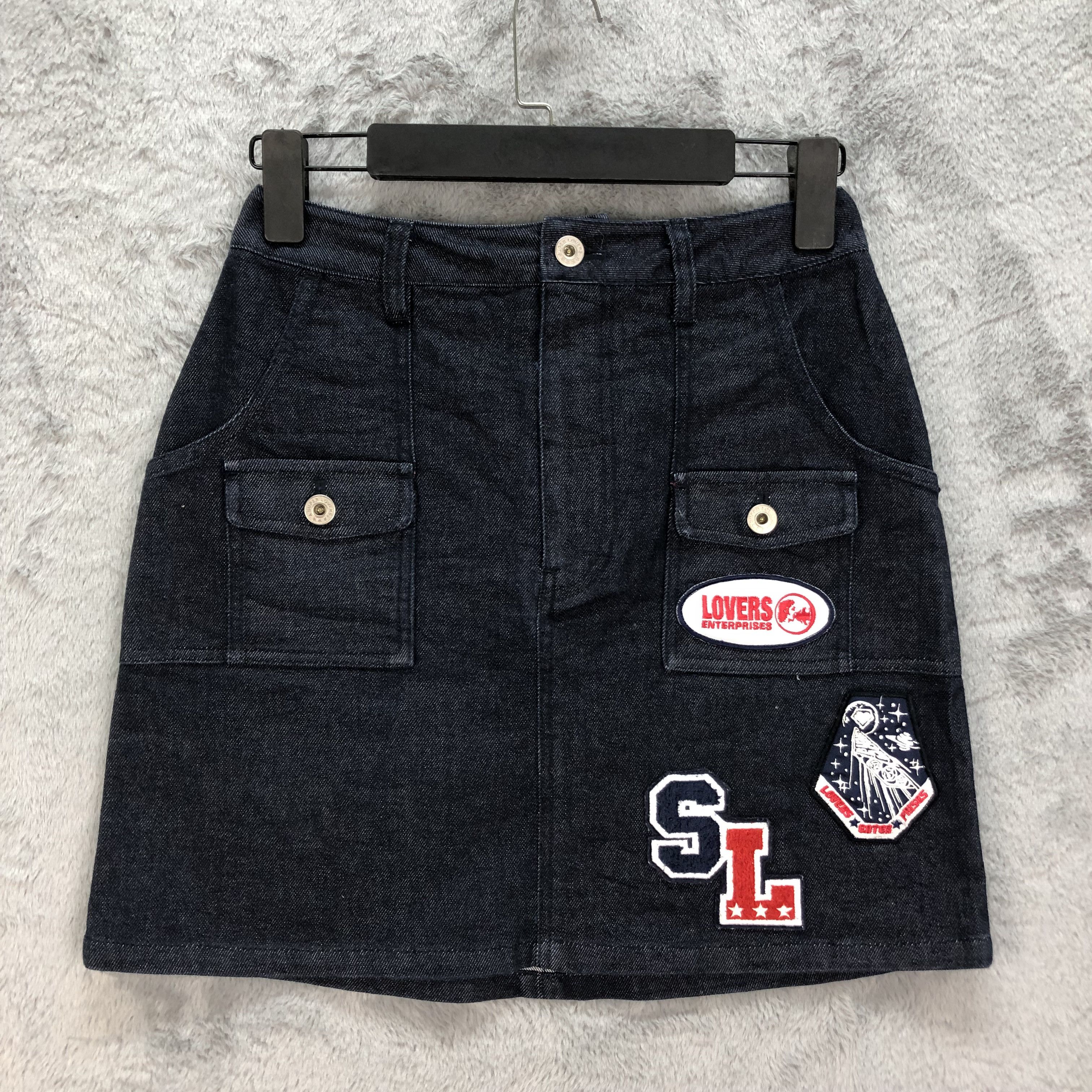 Japanese Brand SUPERLOVER DENIM MINI SKIRT #5089-40 Size 27" / US 4 / IT 40 - 6 Thumbnail