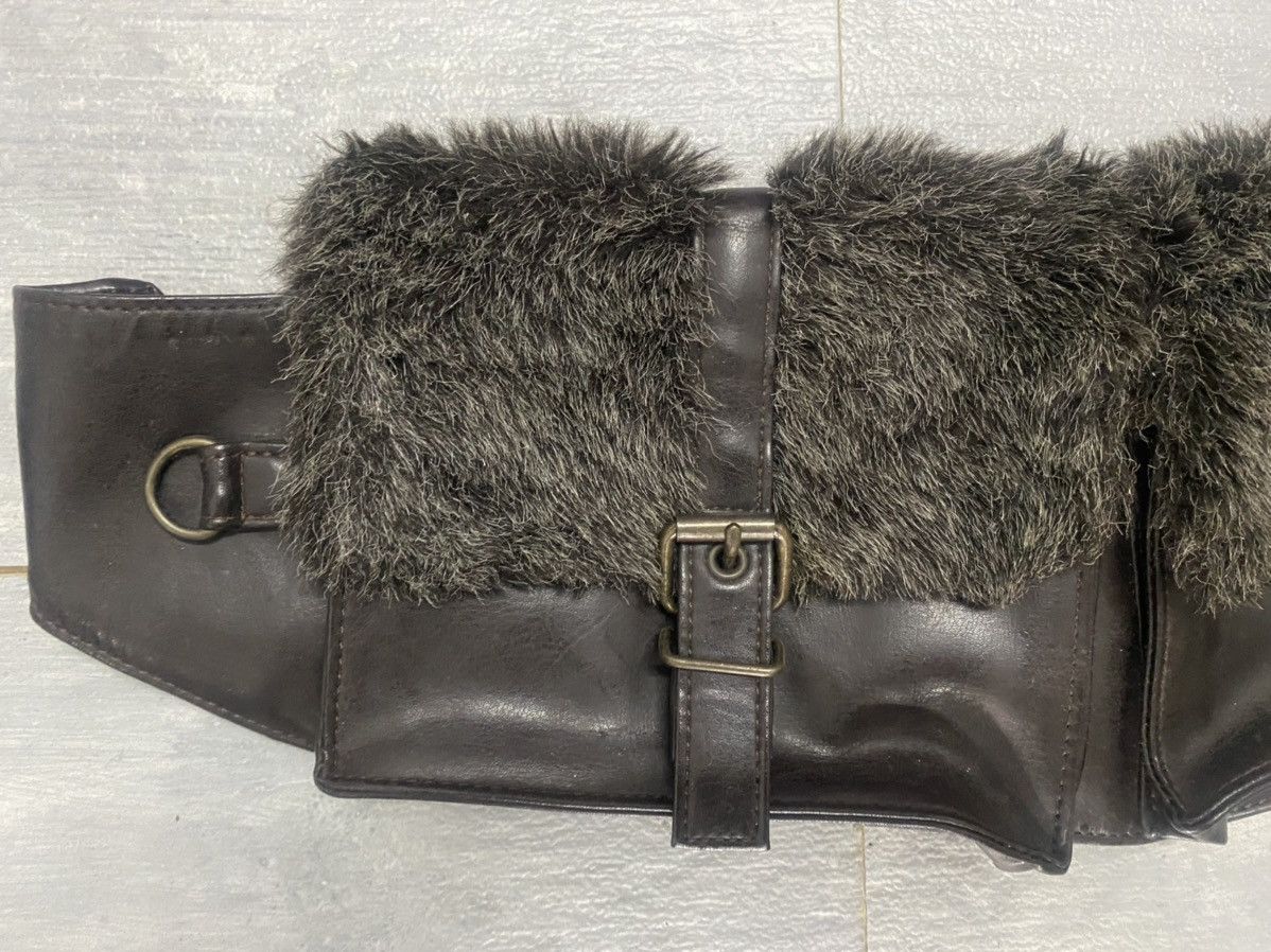 Genuine Leather 2 Pouch Pocket Shearling Leather Bag Size ONE SIZE - 4 Thumbnail